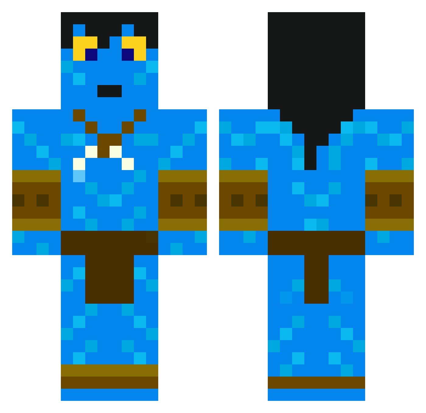 NathanPrime Minecraft skin, front and back view
