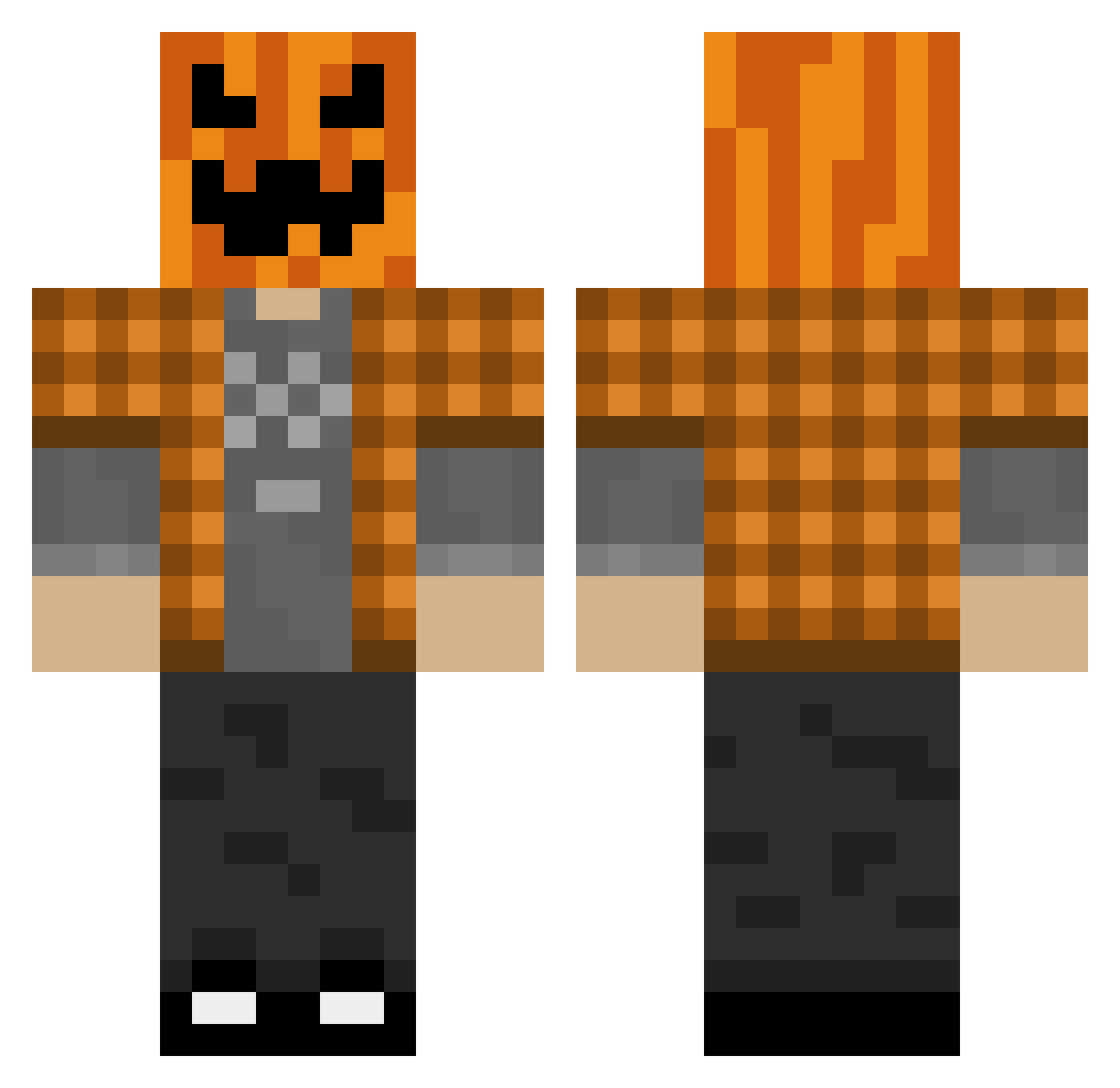 Tetchy15 Minecraft skin, front and back view