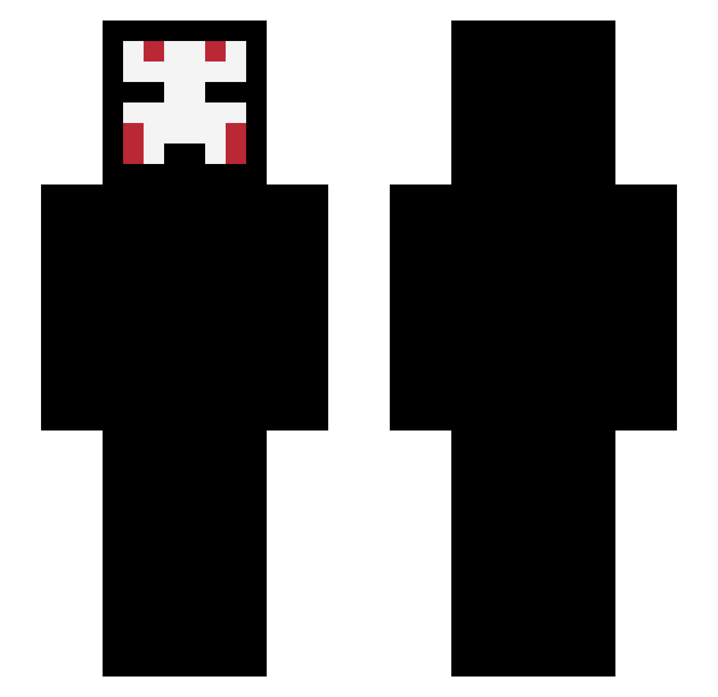 Individualistic Minecraft skin, front and back view