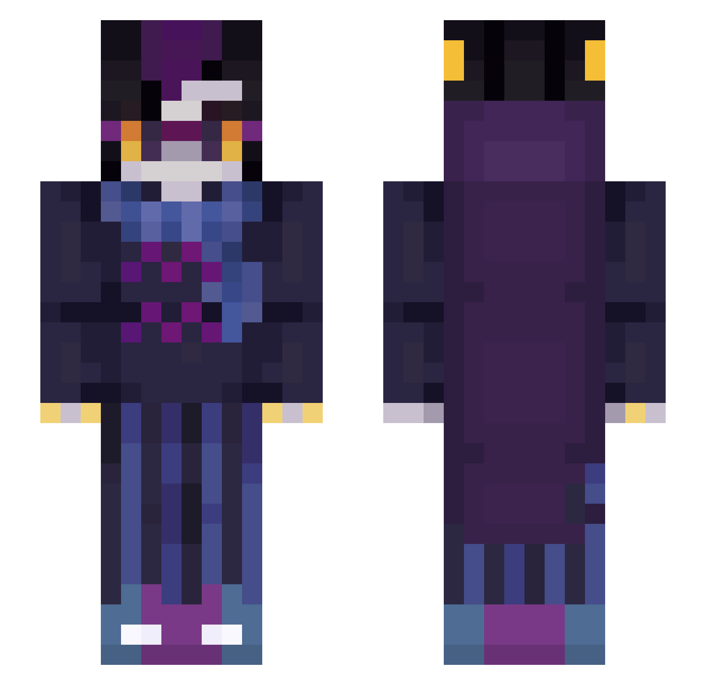 IHasAFaceLULZ Minecraft skin, front and back view