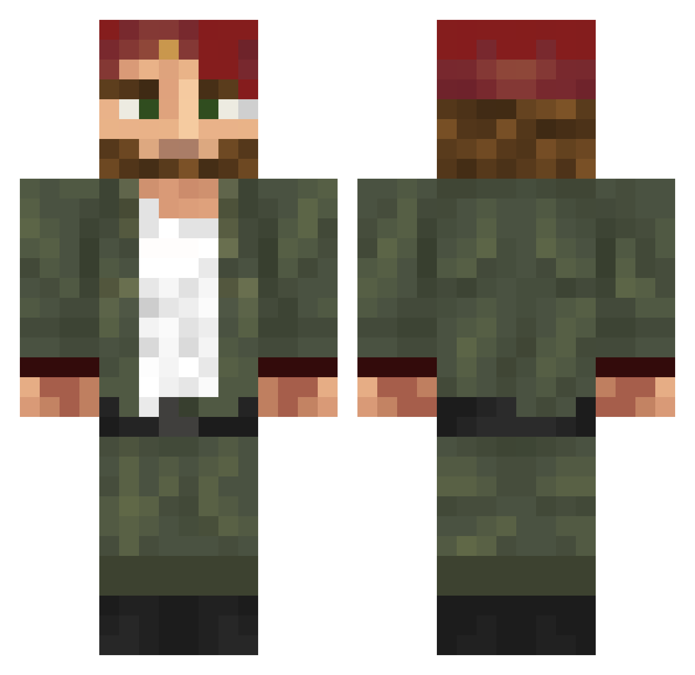 Rudolphus Minecraft skin, front and back view