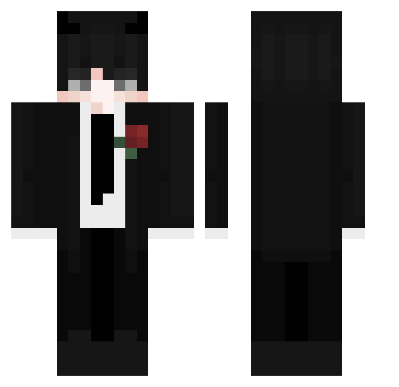 InfinityGaming Minecraft skin, front and back view