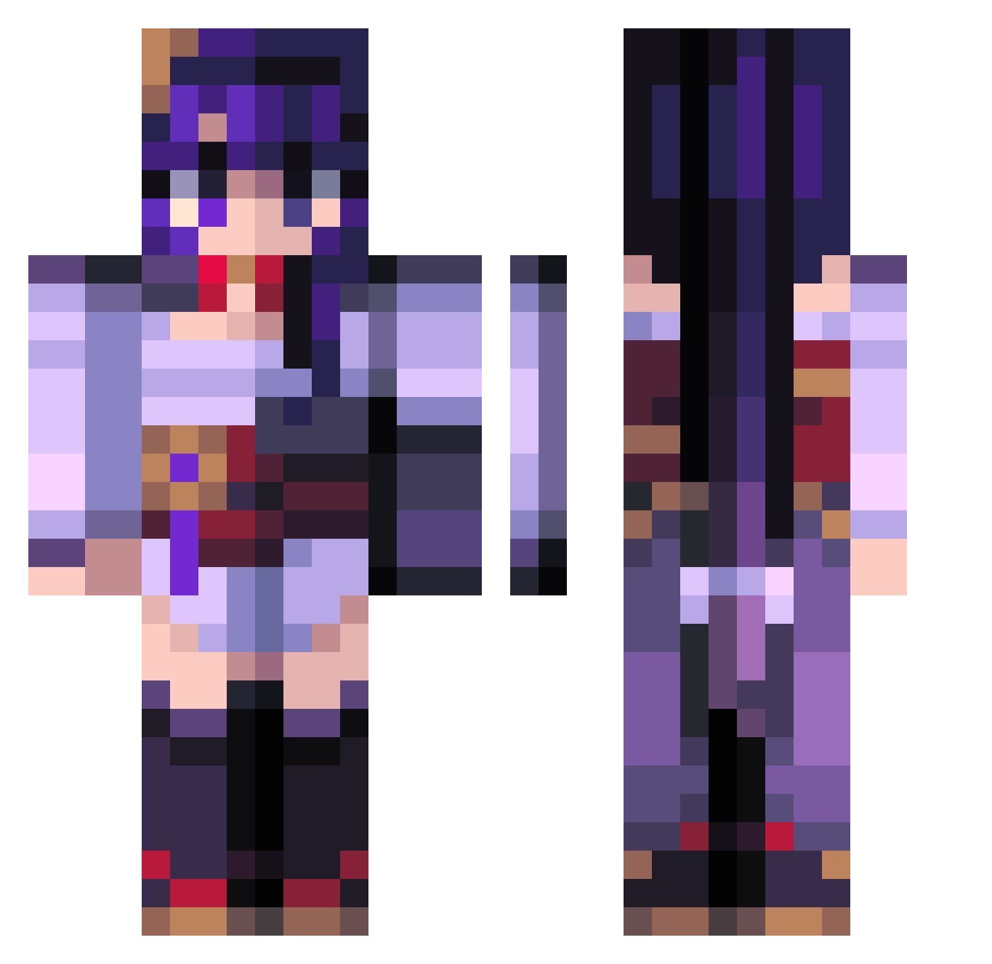 PhOwOnix Minecraft skin, front and back view