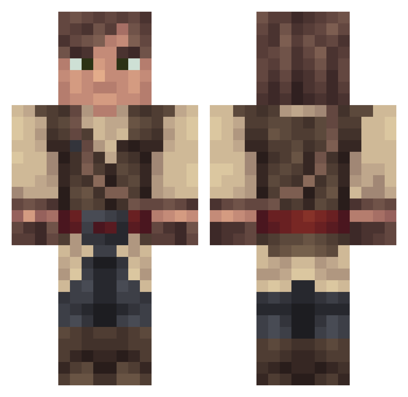 KlinYouter Minecraft skin, front and back view