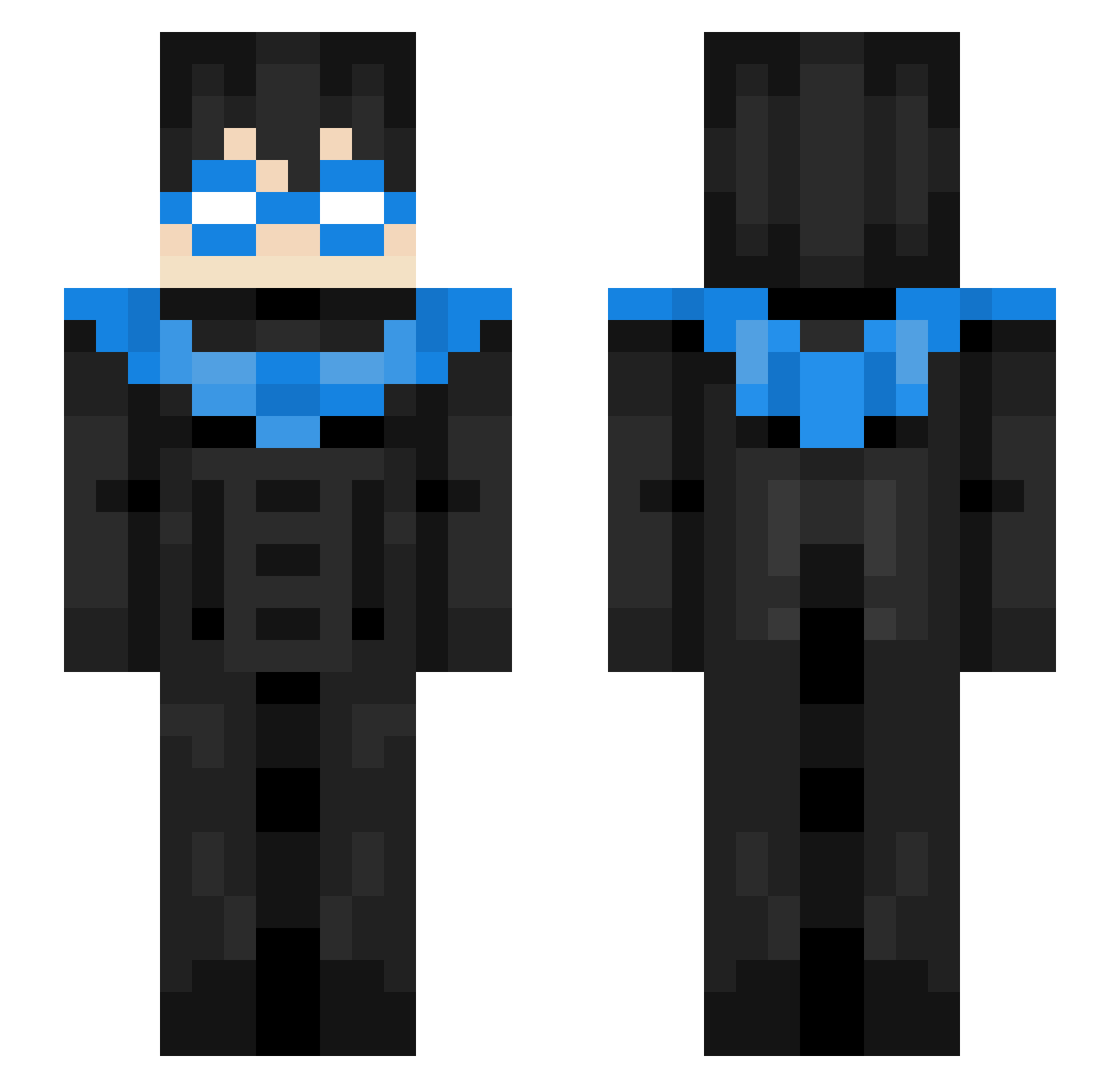 be4ko Minecraft skin, front and back view