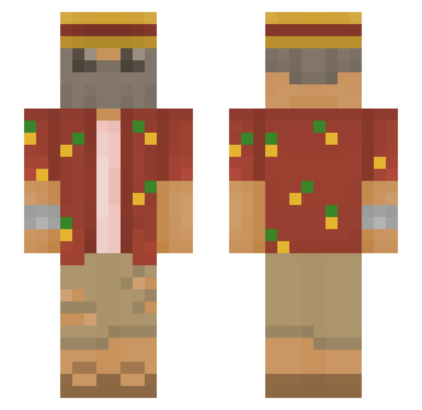 copilex Minecraft skin, front and back view