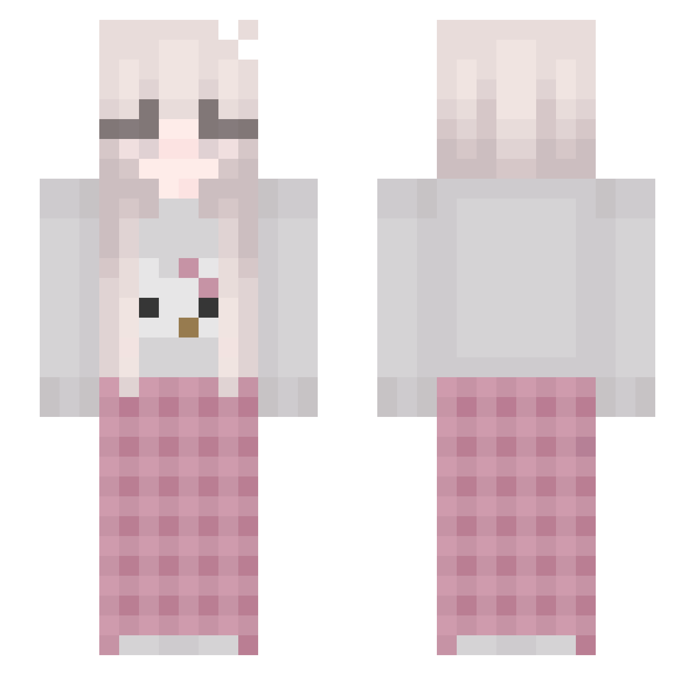 oppyter Minecraft skin, front and back view