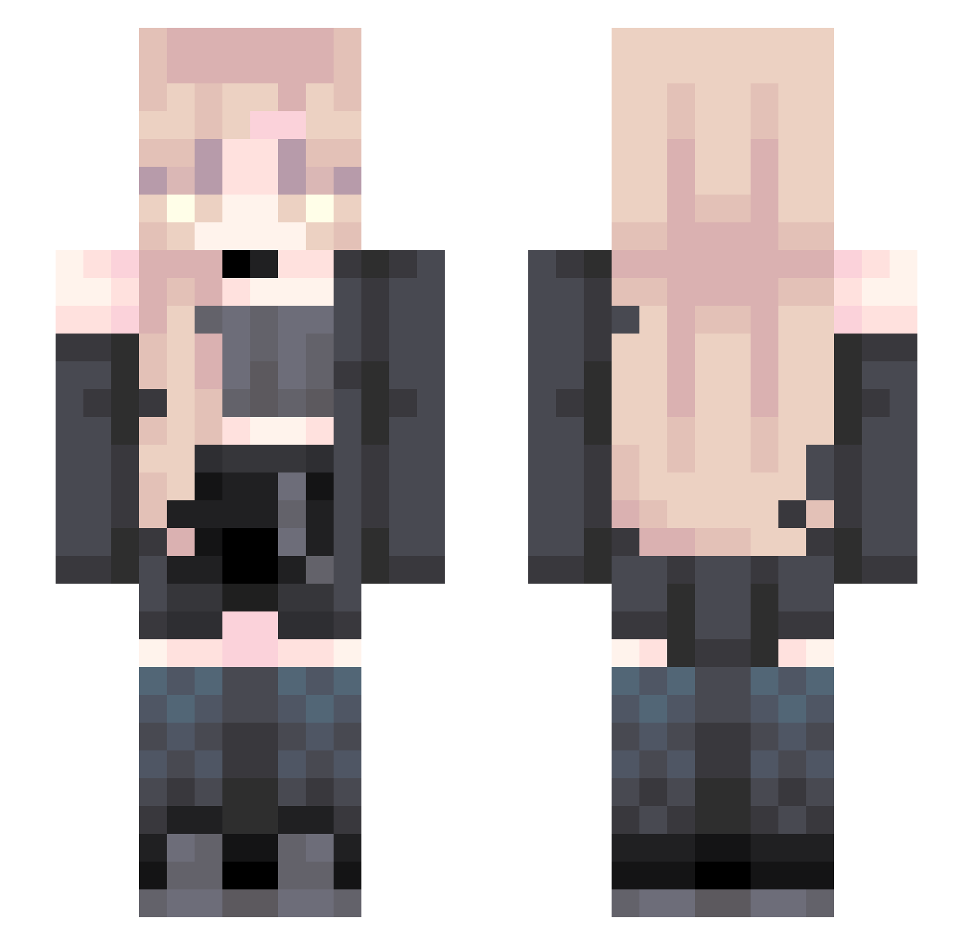 Crystalization Minecraft skin, front and back view