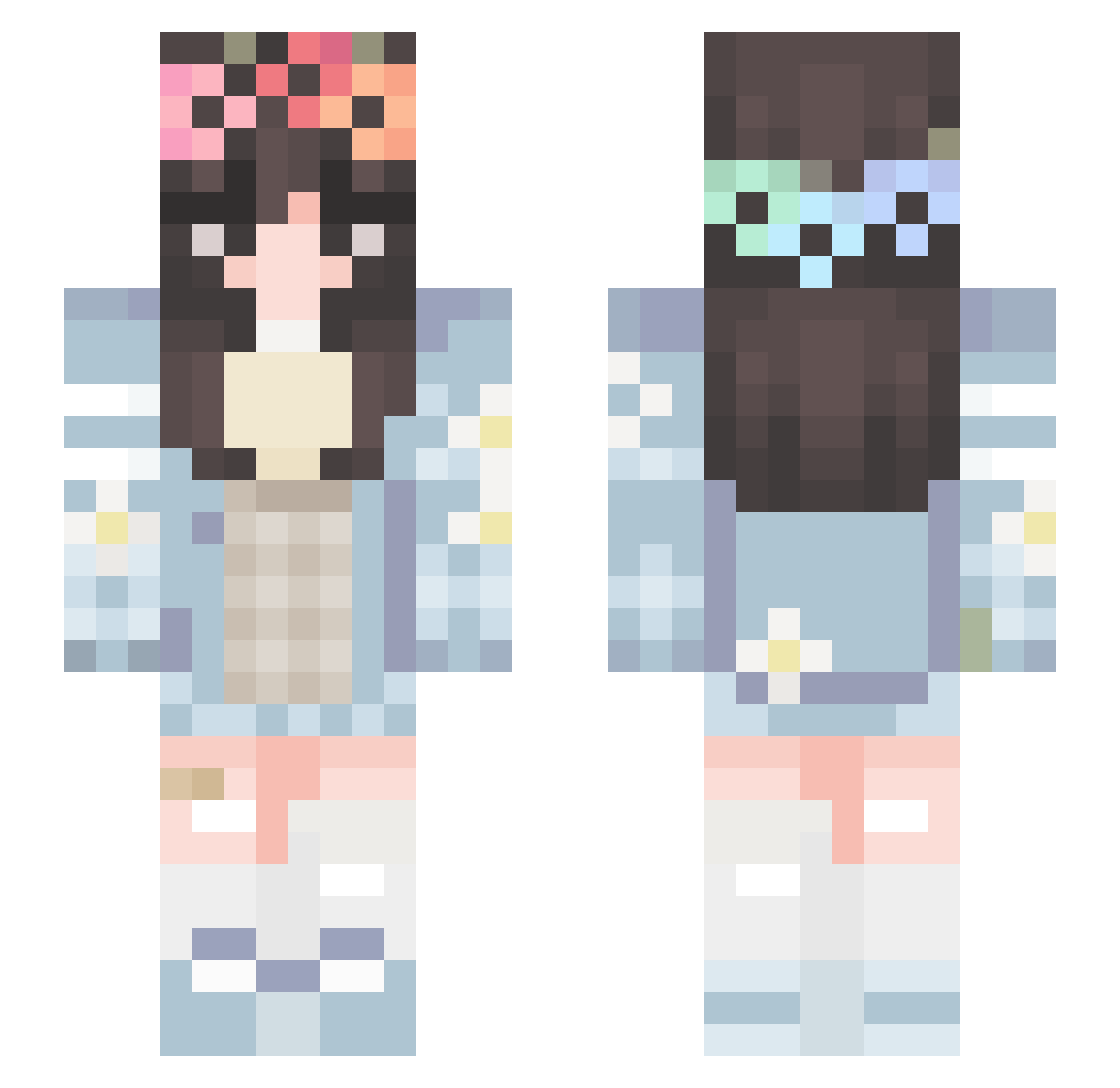 Kalyth04 Minecraft skin, front and back view