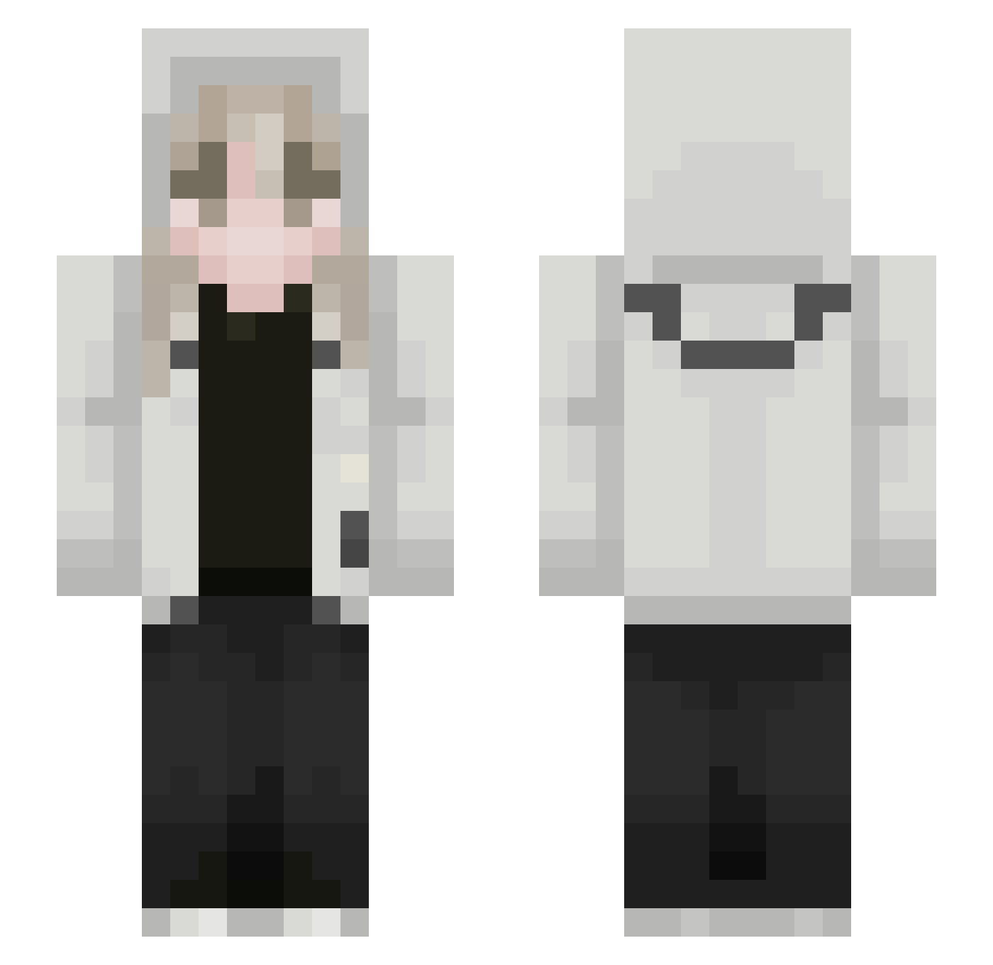 SnensImBenz Minecraft skin, front and back view