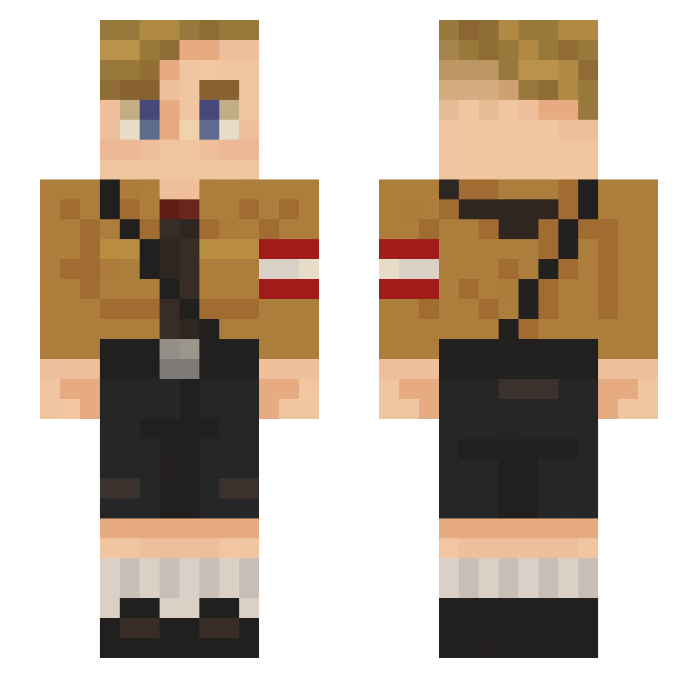 MrLorax Minecraft skin, front and back view