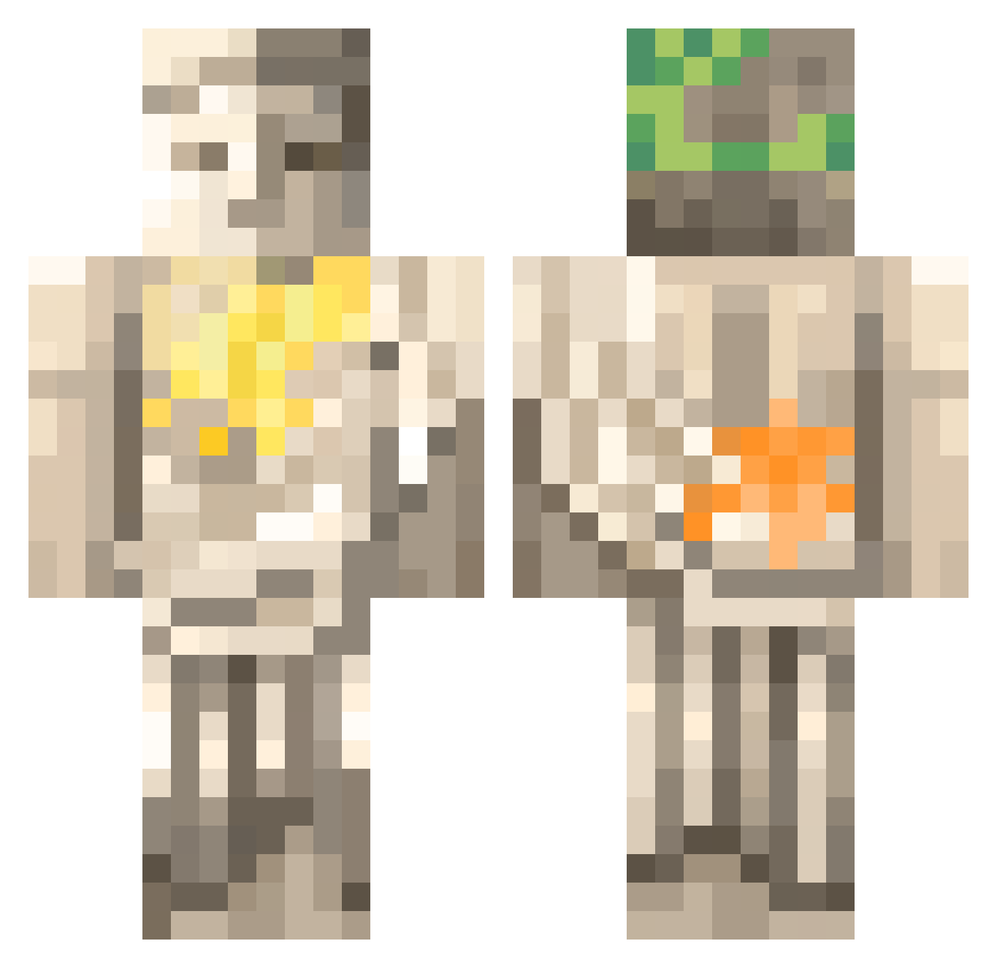 Neforio Minecraft skin, front and back view