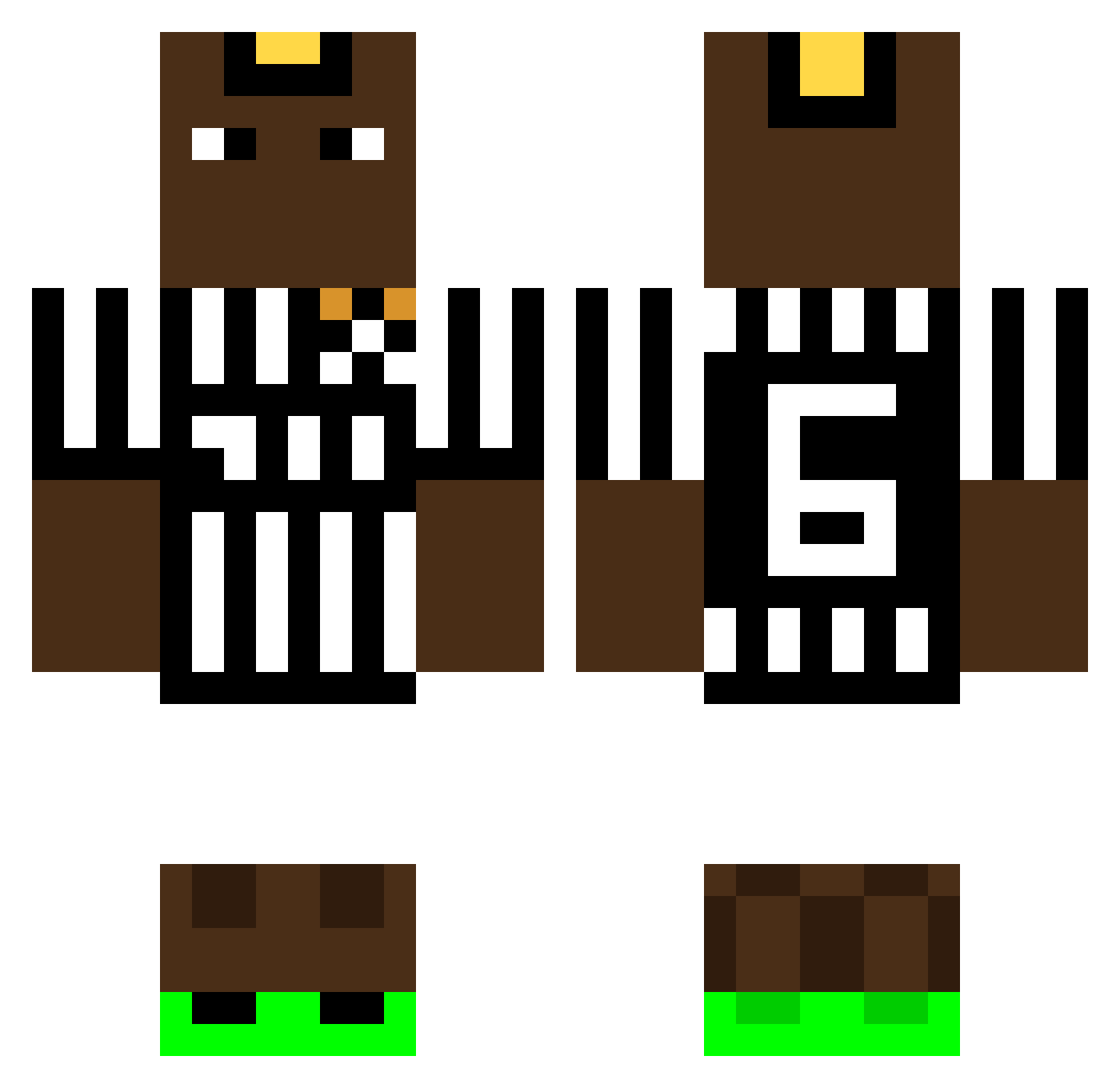 Sgabello Minecraft skin, front and back view