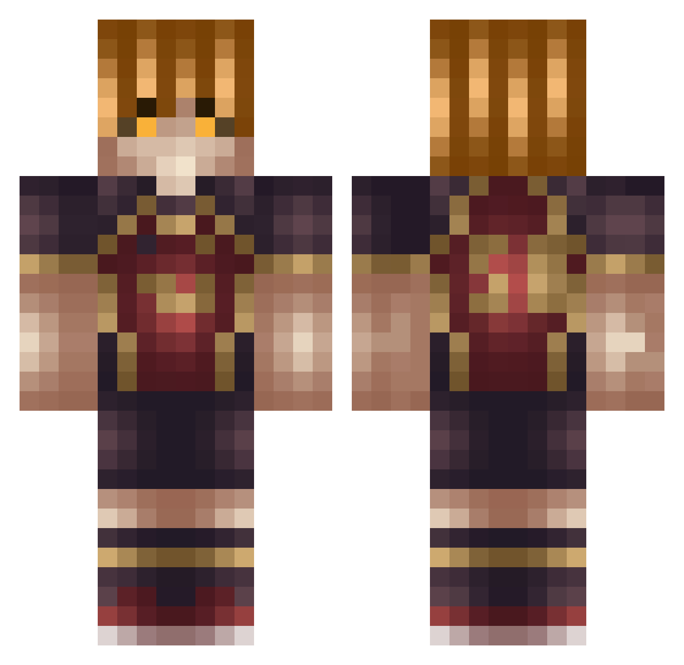 WacikKk Minecraft skin, front and back view