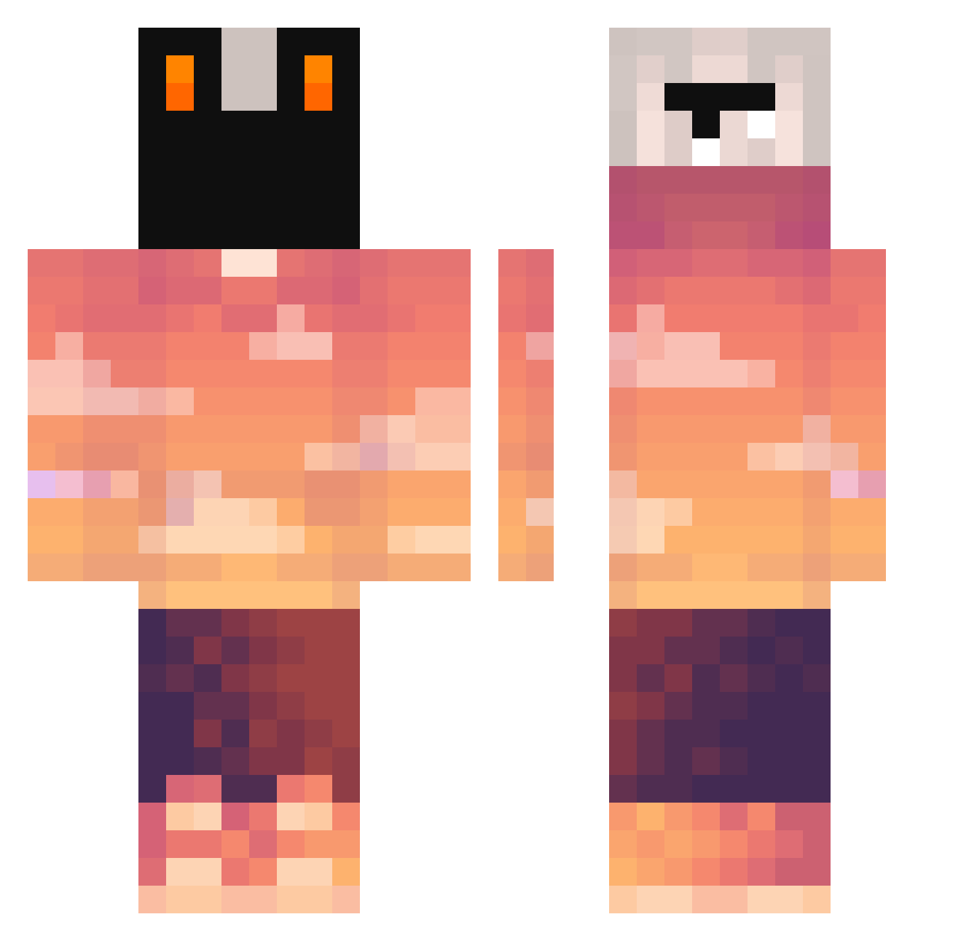 pockey666_TW Minecraft skin, front and back view