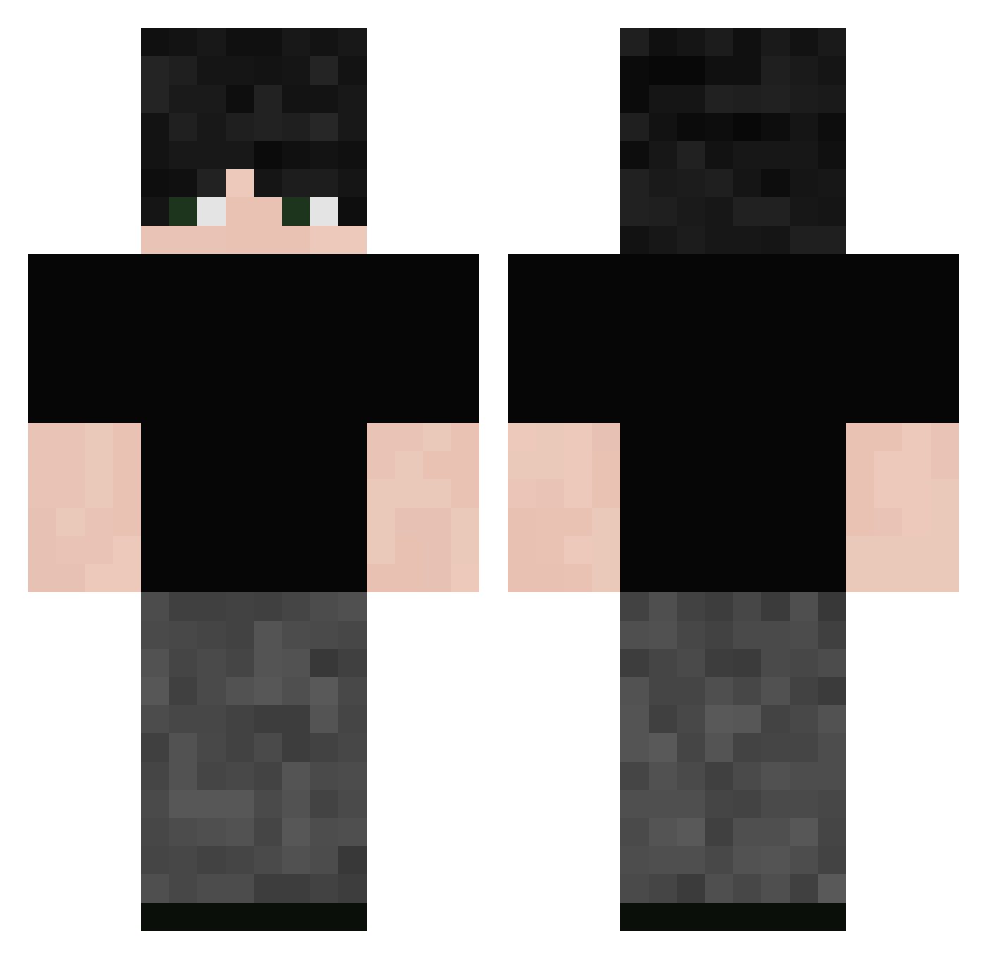aspasin Minecraft skin, front and back view