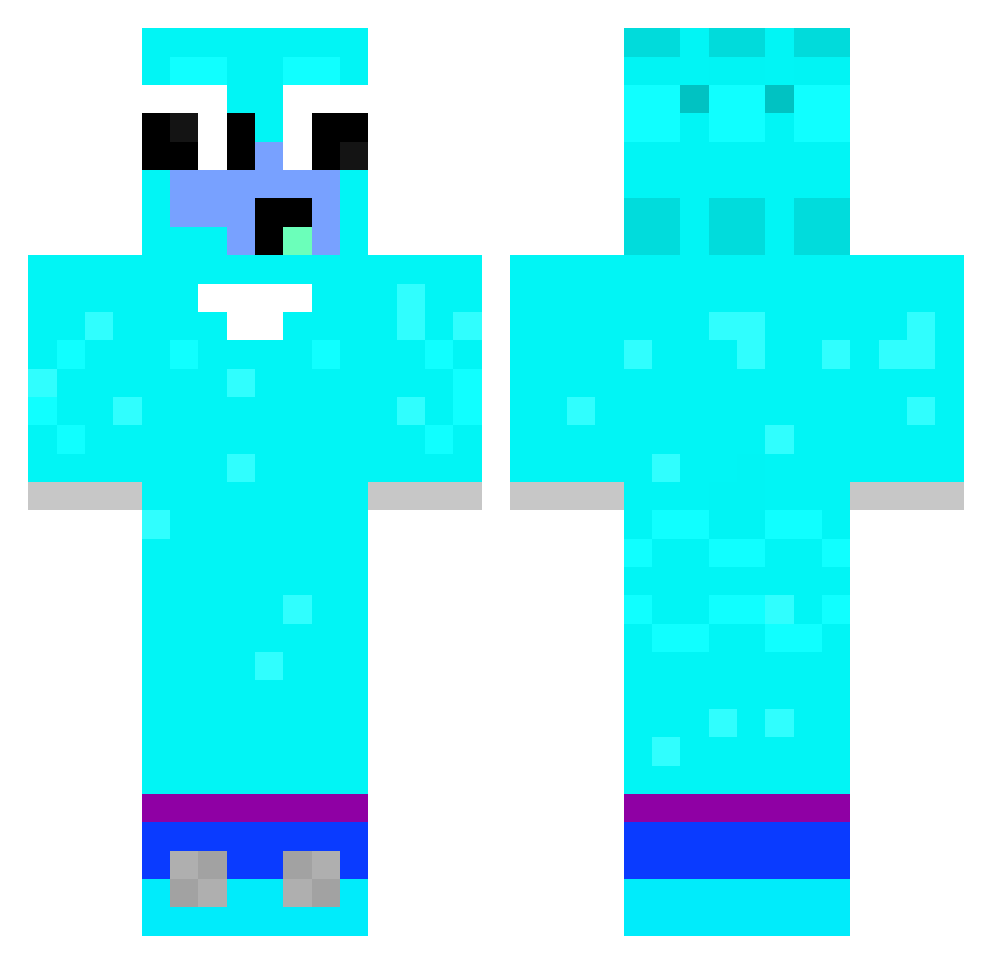 zZeroTw0 Minecraft skin, front and back view