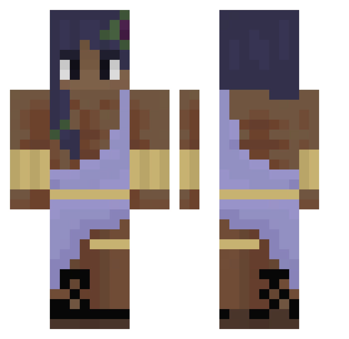 DarkCobalt Minecraft skin, front and back view