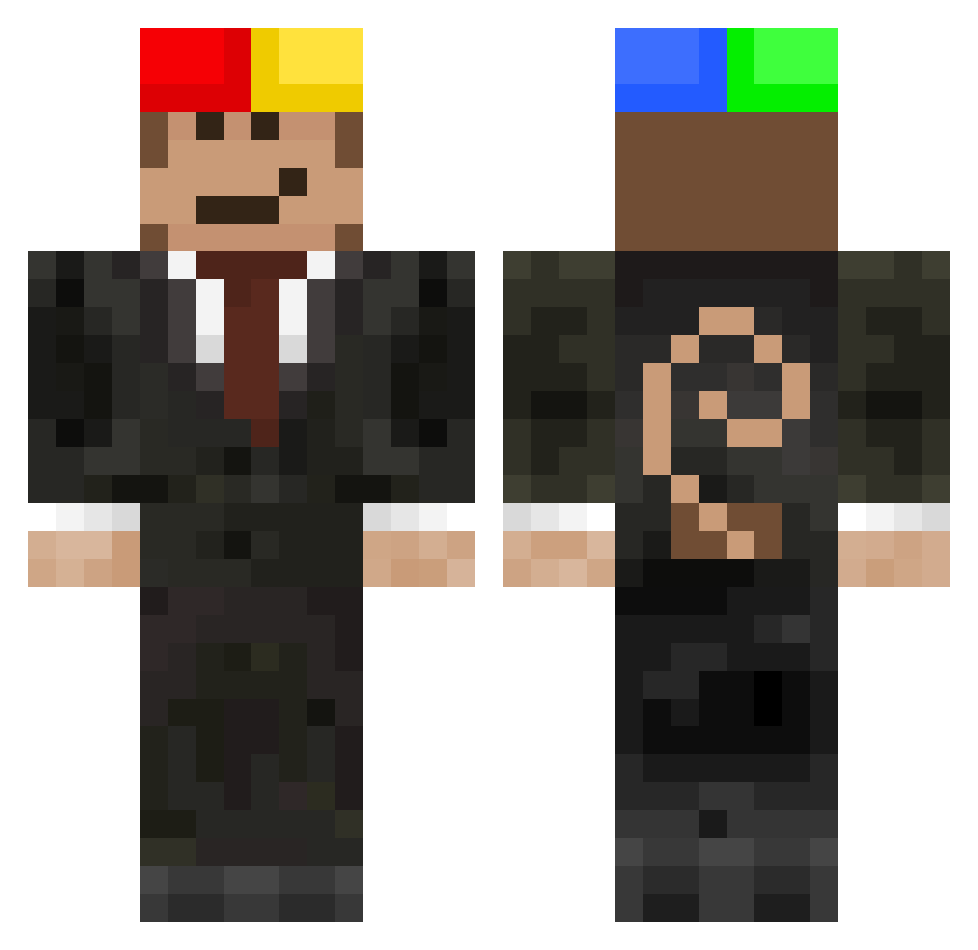 Elipelidude Minecraft skin, front and back view