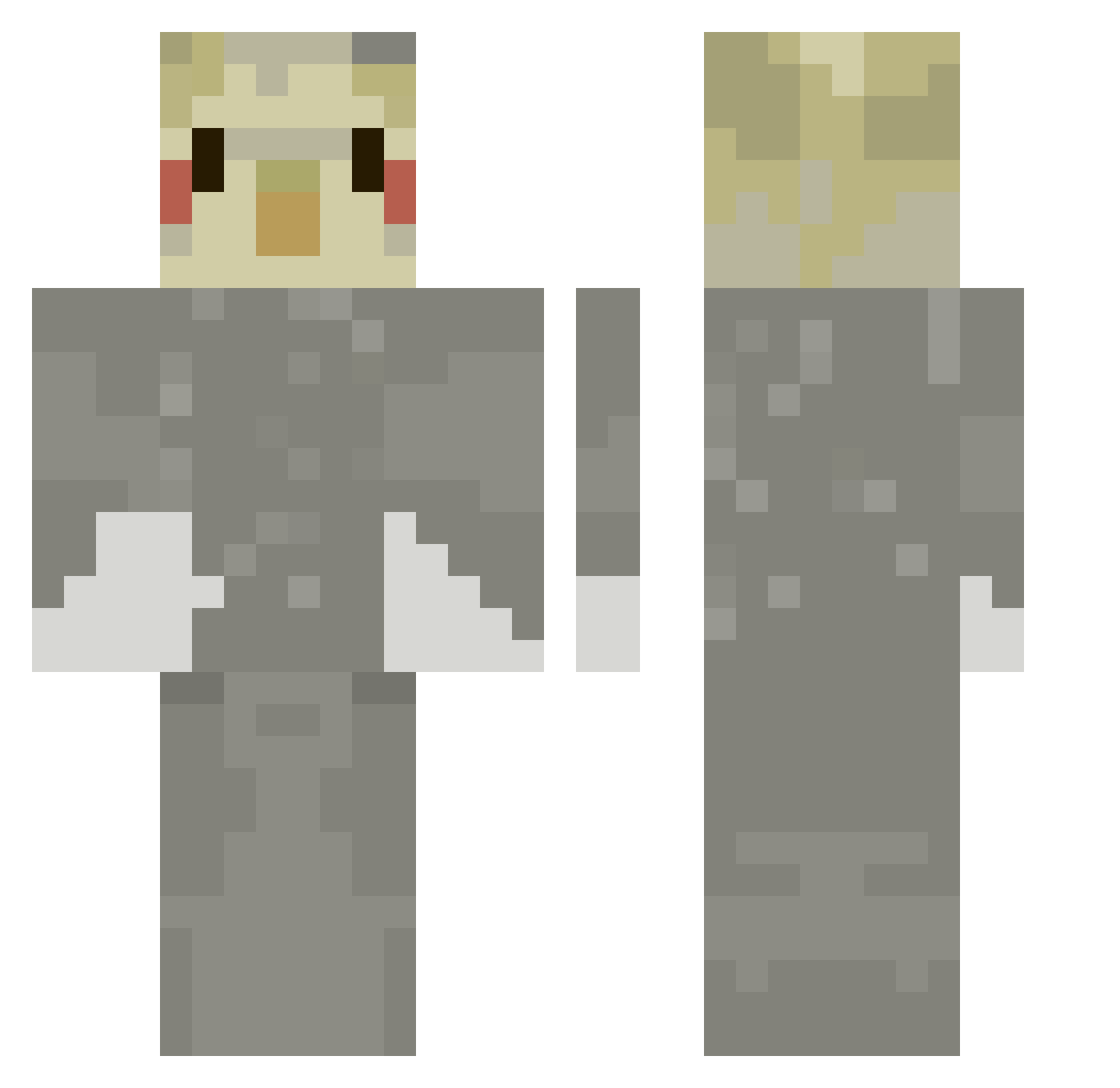 namrecuL Minecraft skin, front and back view