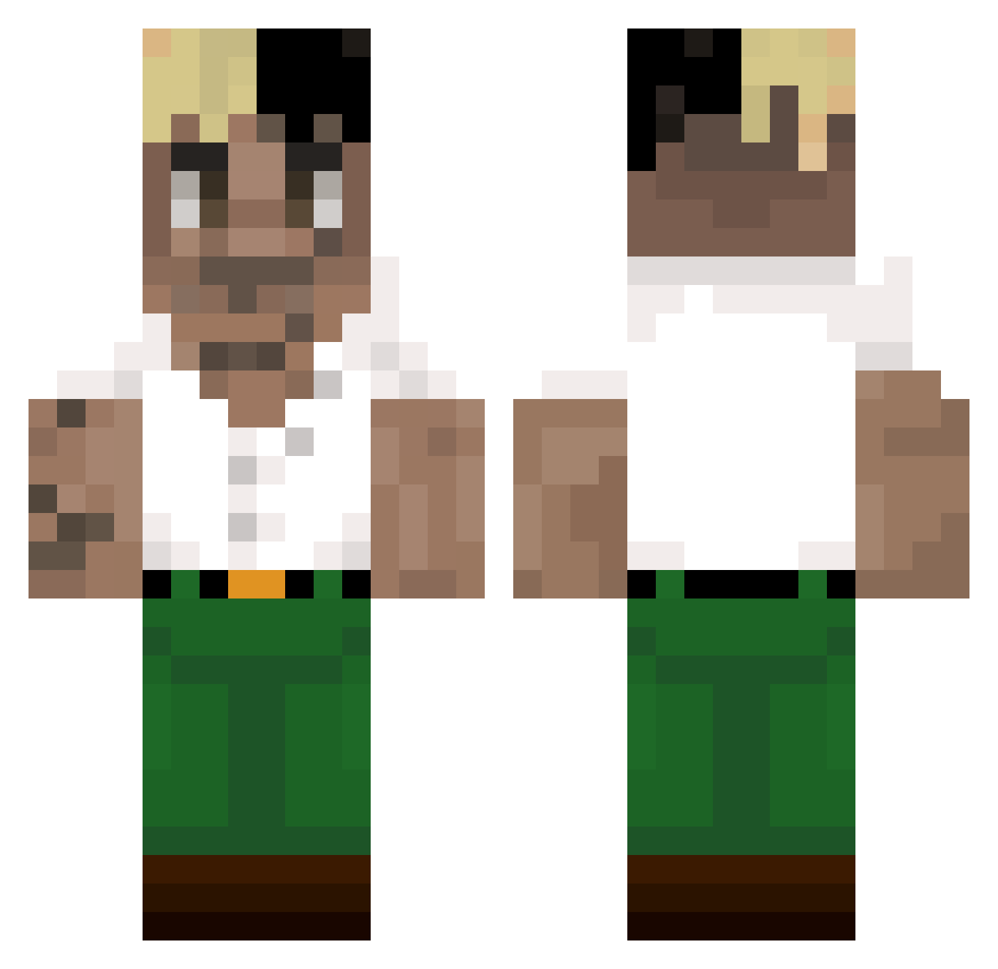 anarhic Minecraft skin, front and back view