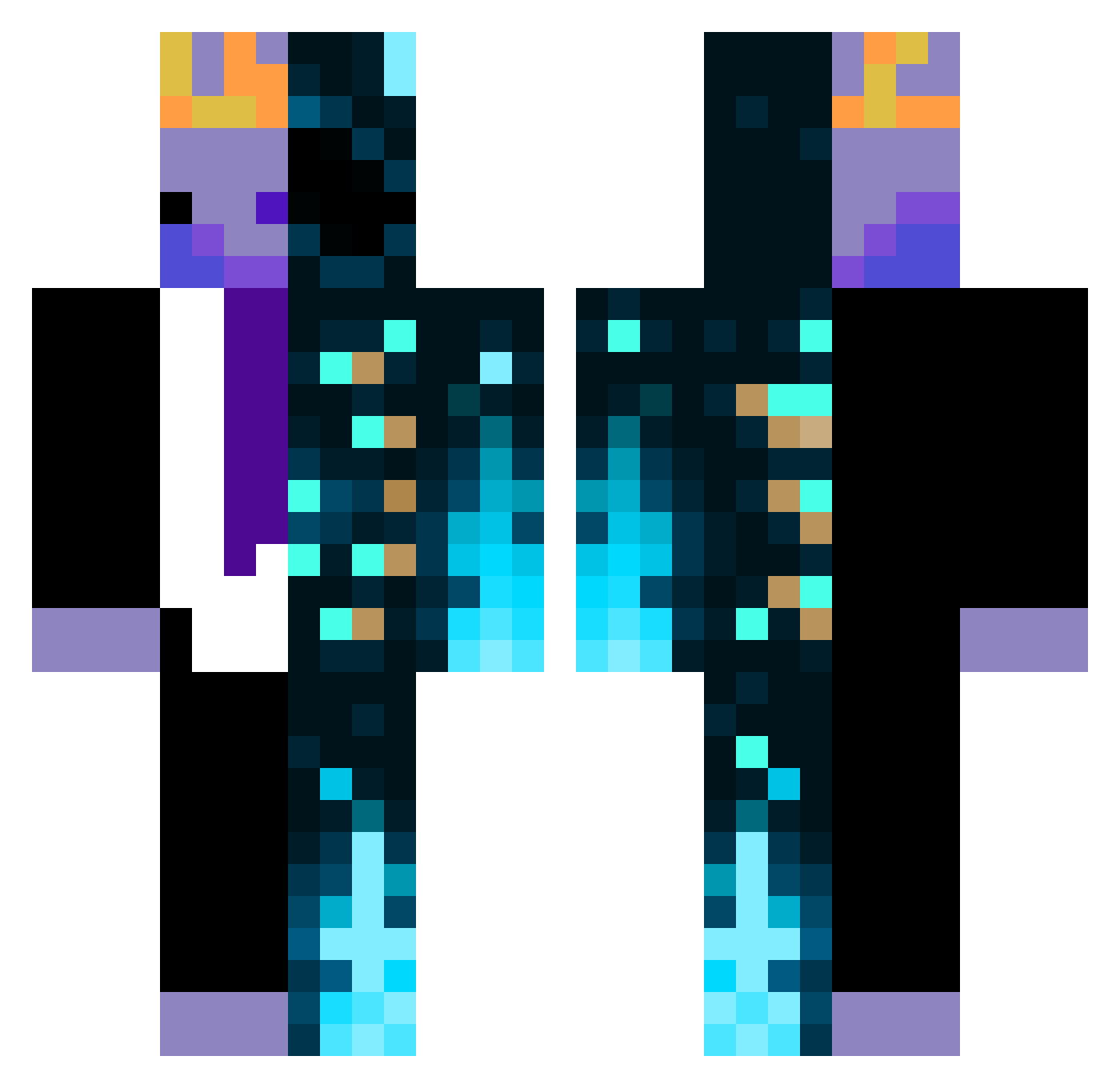IamSamu03 Minecraft skin, front and back view