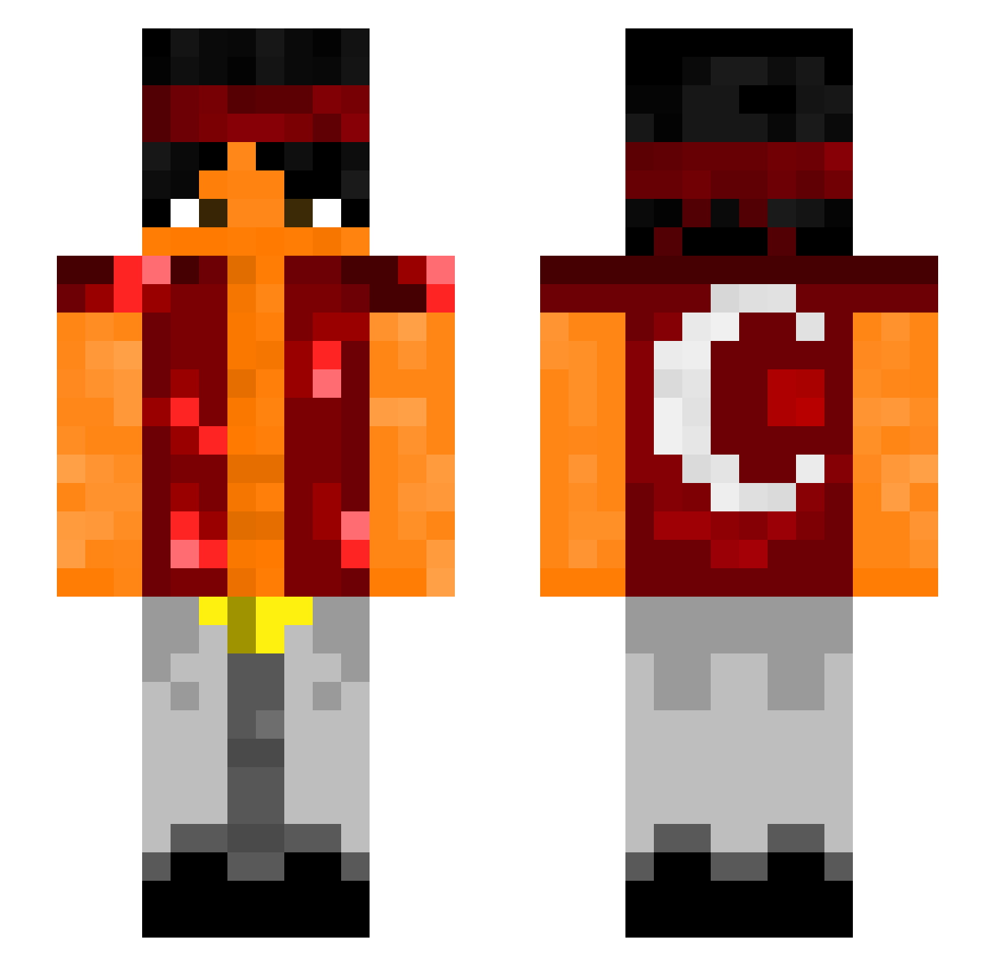 _Aliby_ Minecraft skin, front and back view