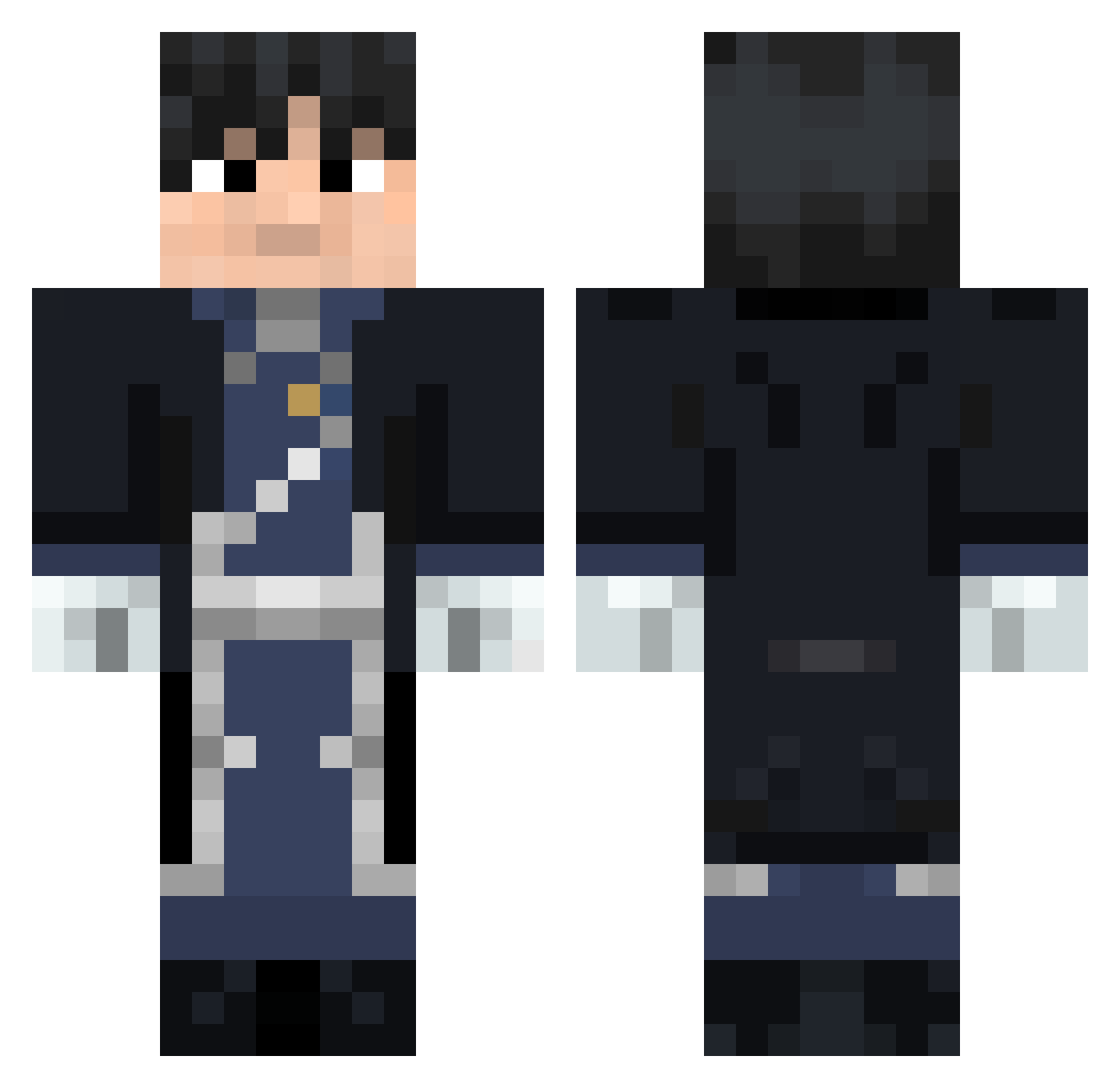 Kasper_Neon Minecraft skin, front and back view