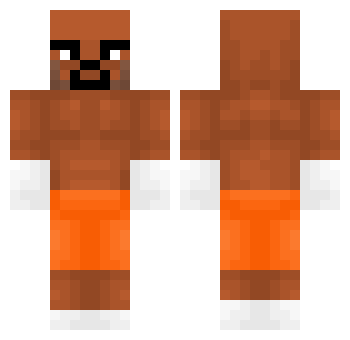Bewier Minecraft skin, front and back view