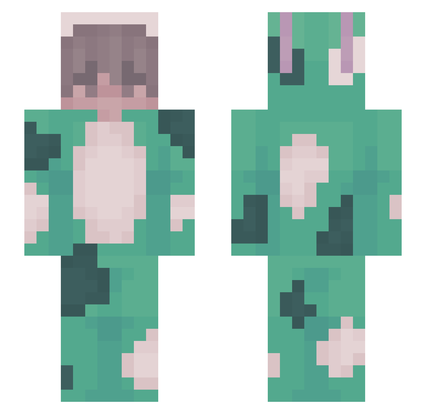 umiboi Minecraft skin, front and back view