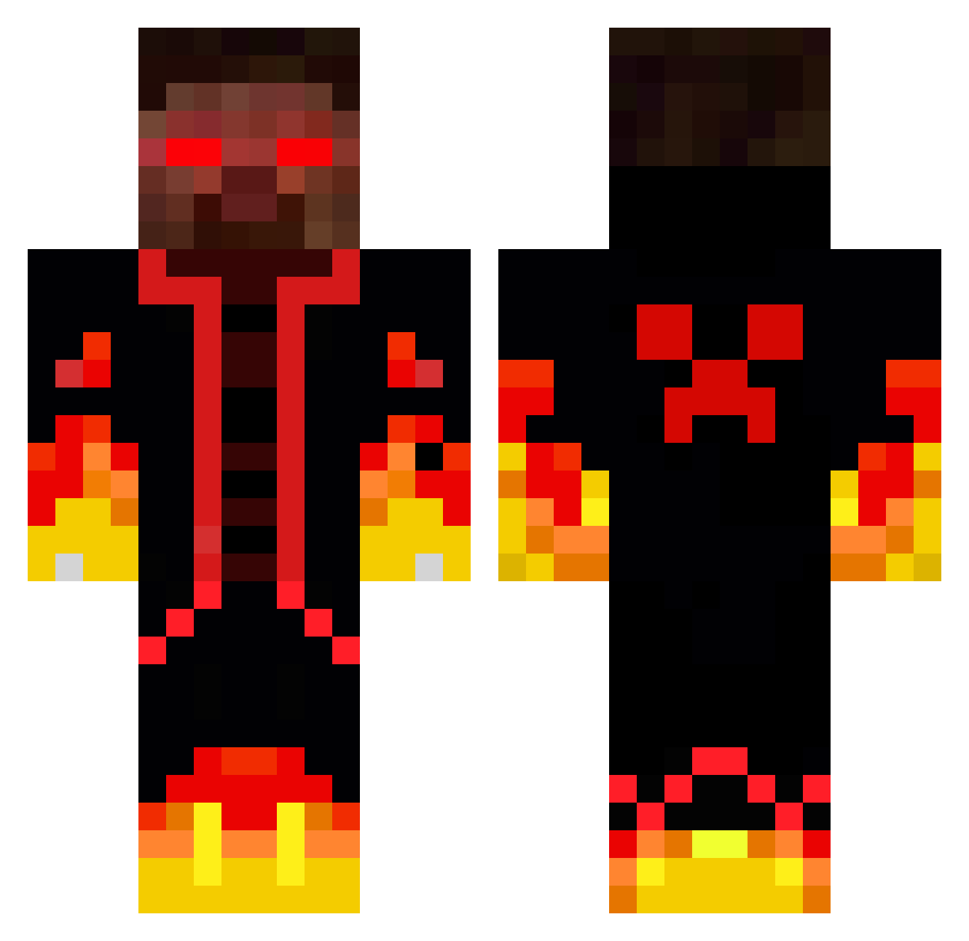 Mxi0 Minecraft skin, front and back view