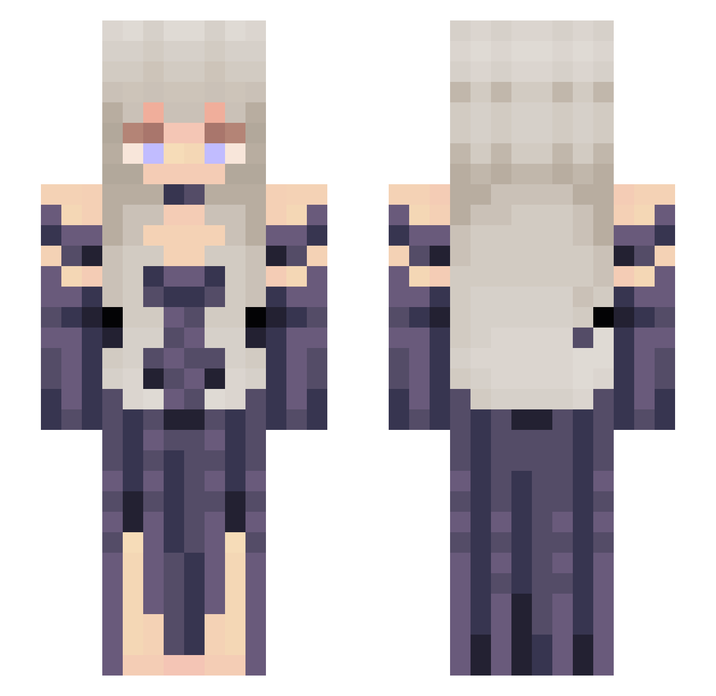 BriBriBunny524 Minecraft skin, front and back view