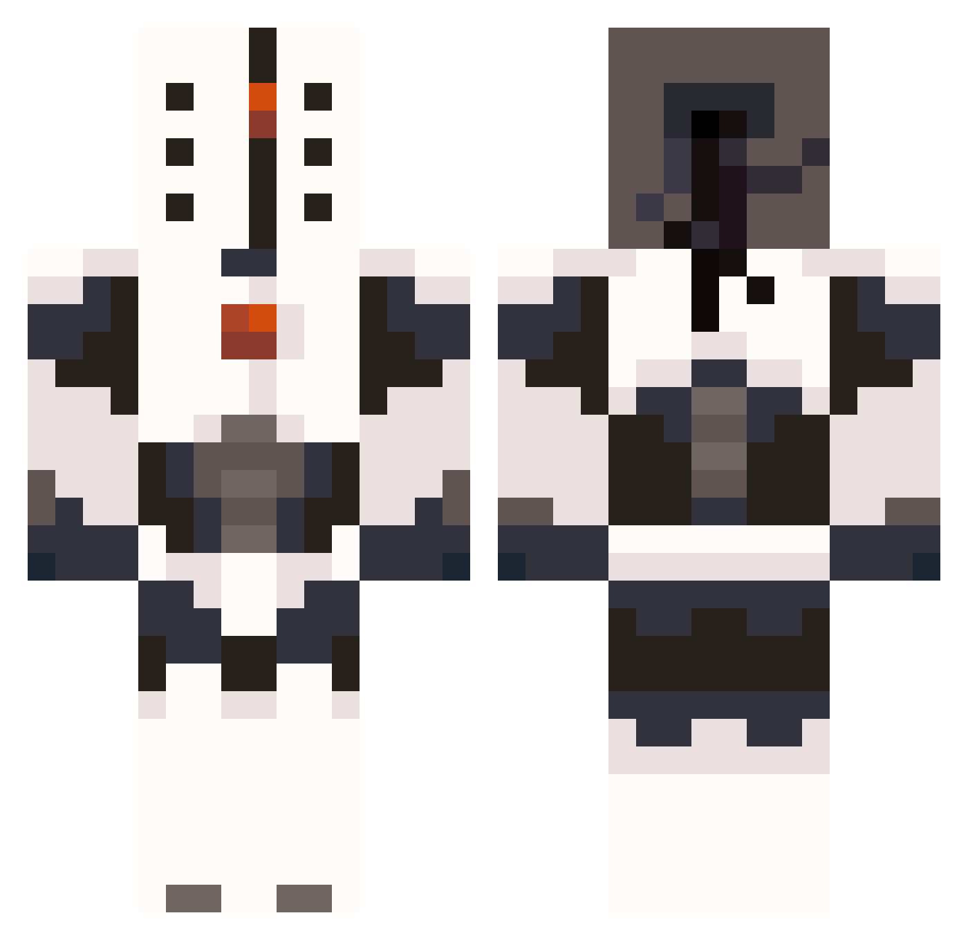 ARKYQ Minecraft skin, front and back view