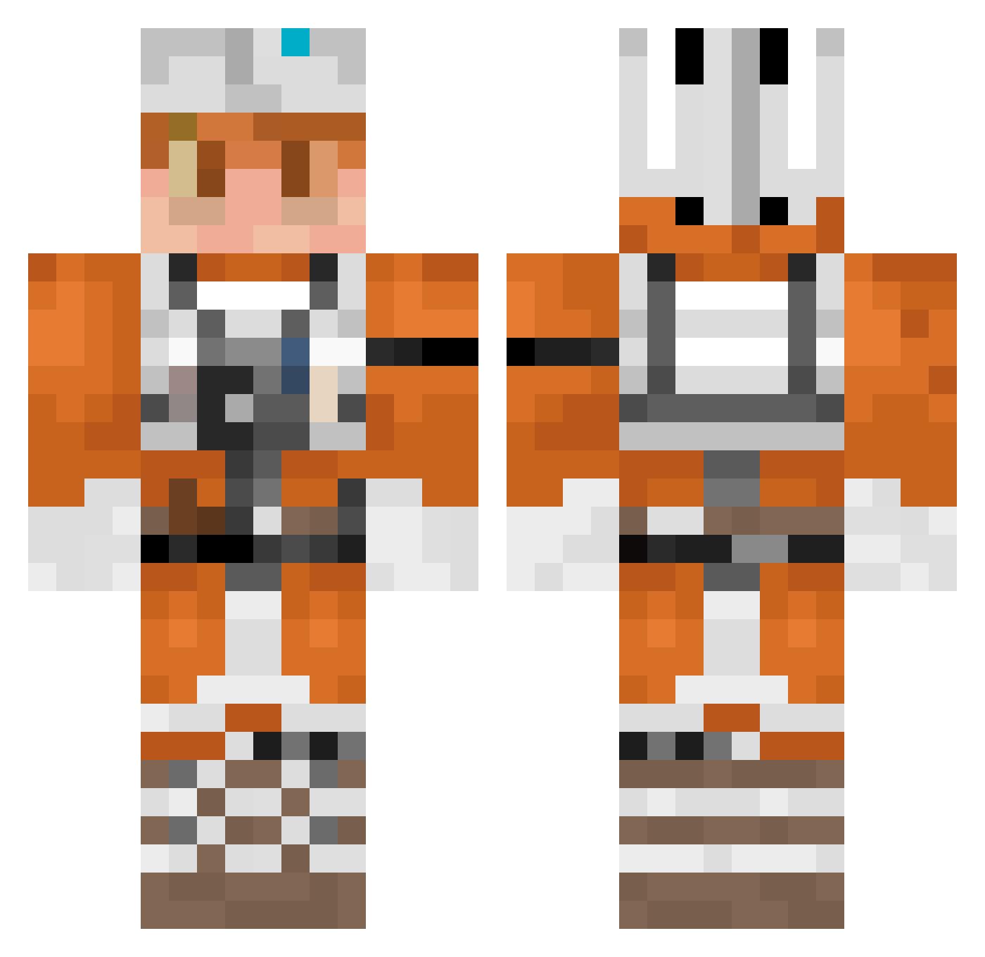 D34point2 Minecraft skin, front and back view