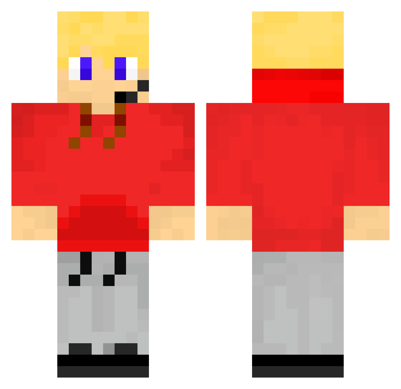 thegaminguy21 Minecraft skin, front and back view