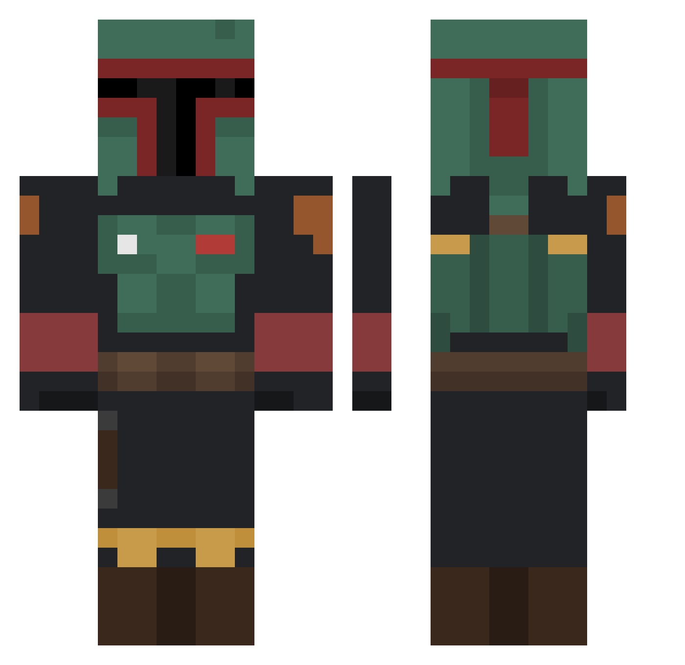 Billybobjoemann Minecraft skin, front and back view