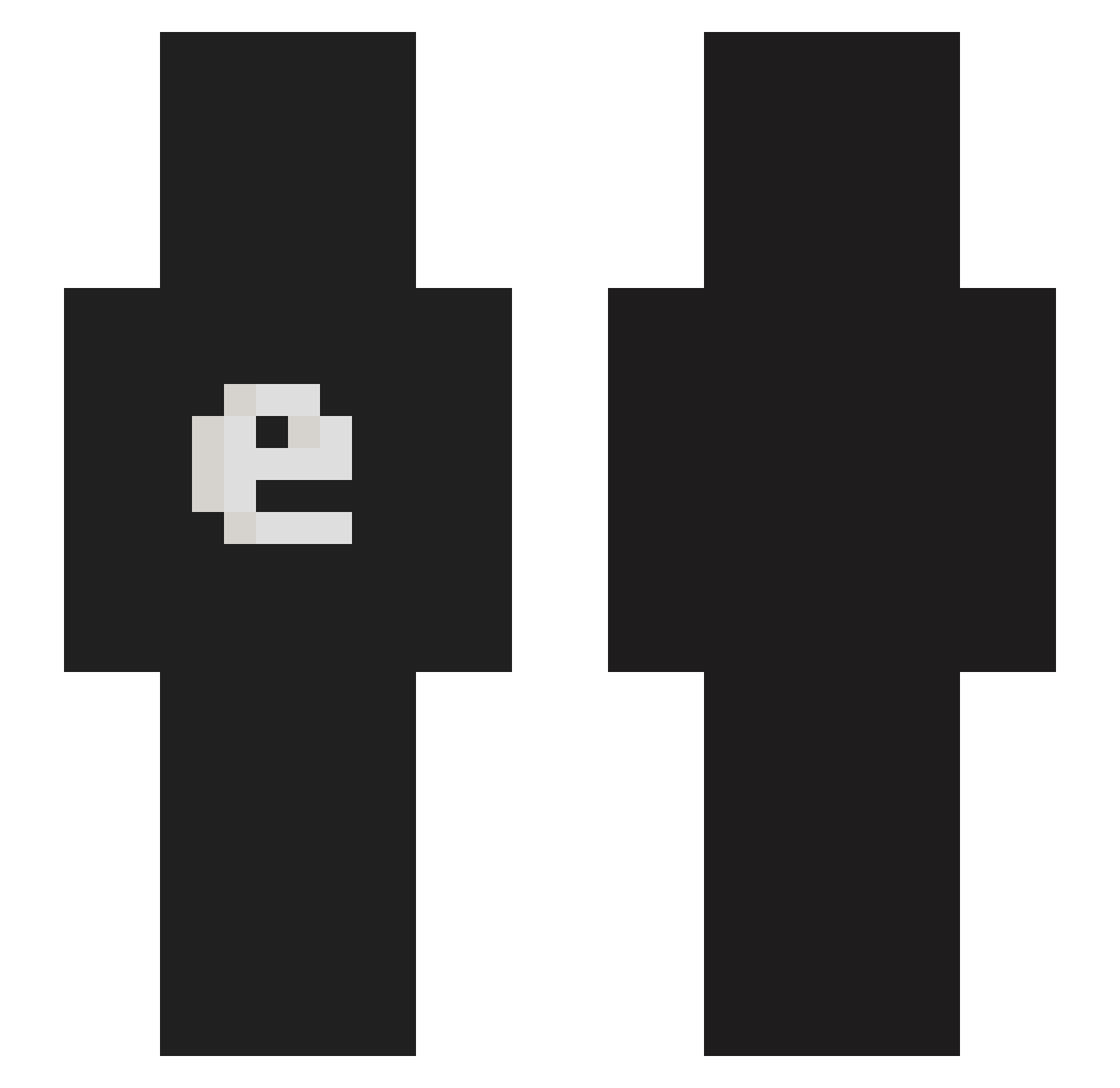 OutGazed Minecraft skin, front and back view