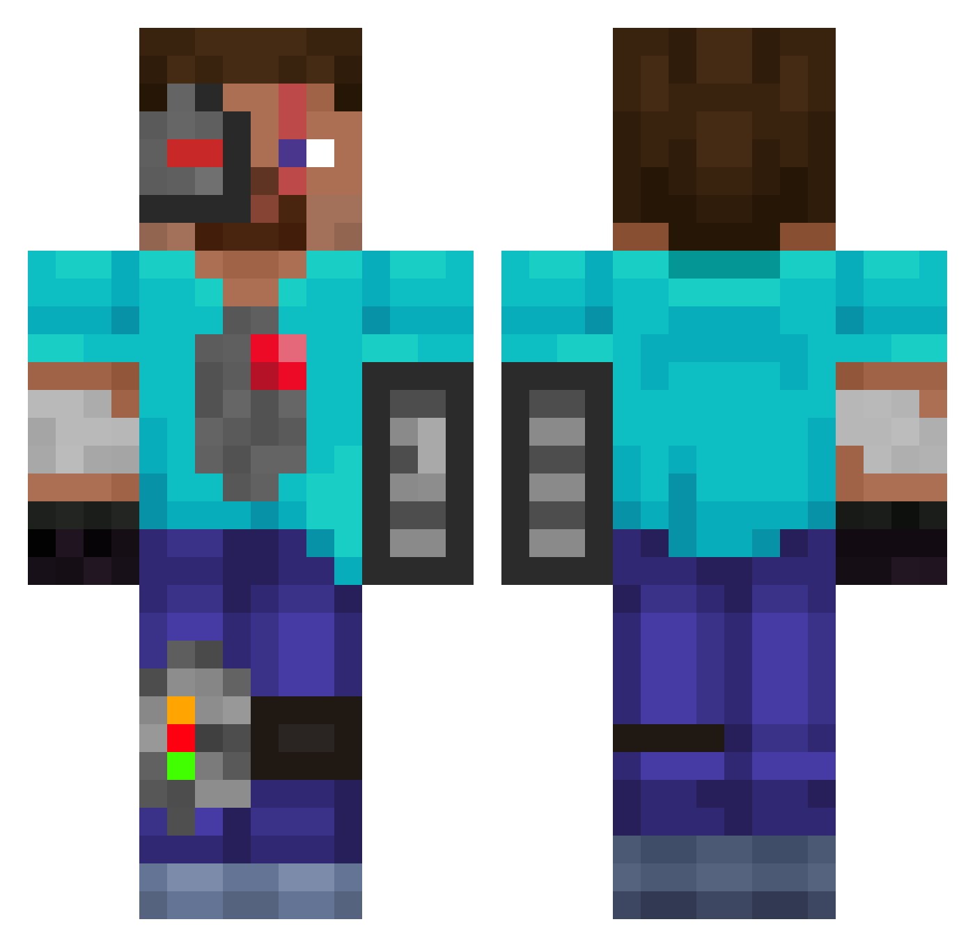Busiekcusiek321 Minecraft skin, front and back view