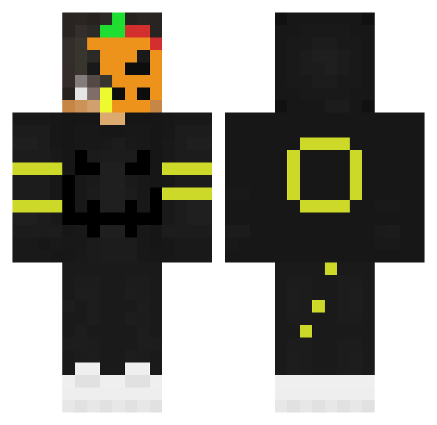 Unhappy3 Minecraft skin, front and back view