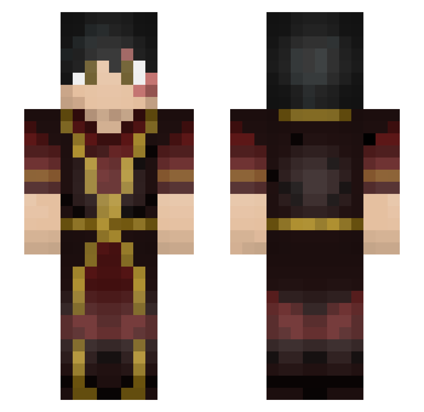 VeeBtw Minecraft skin, front and back view