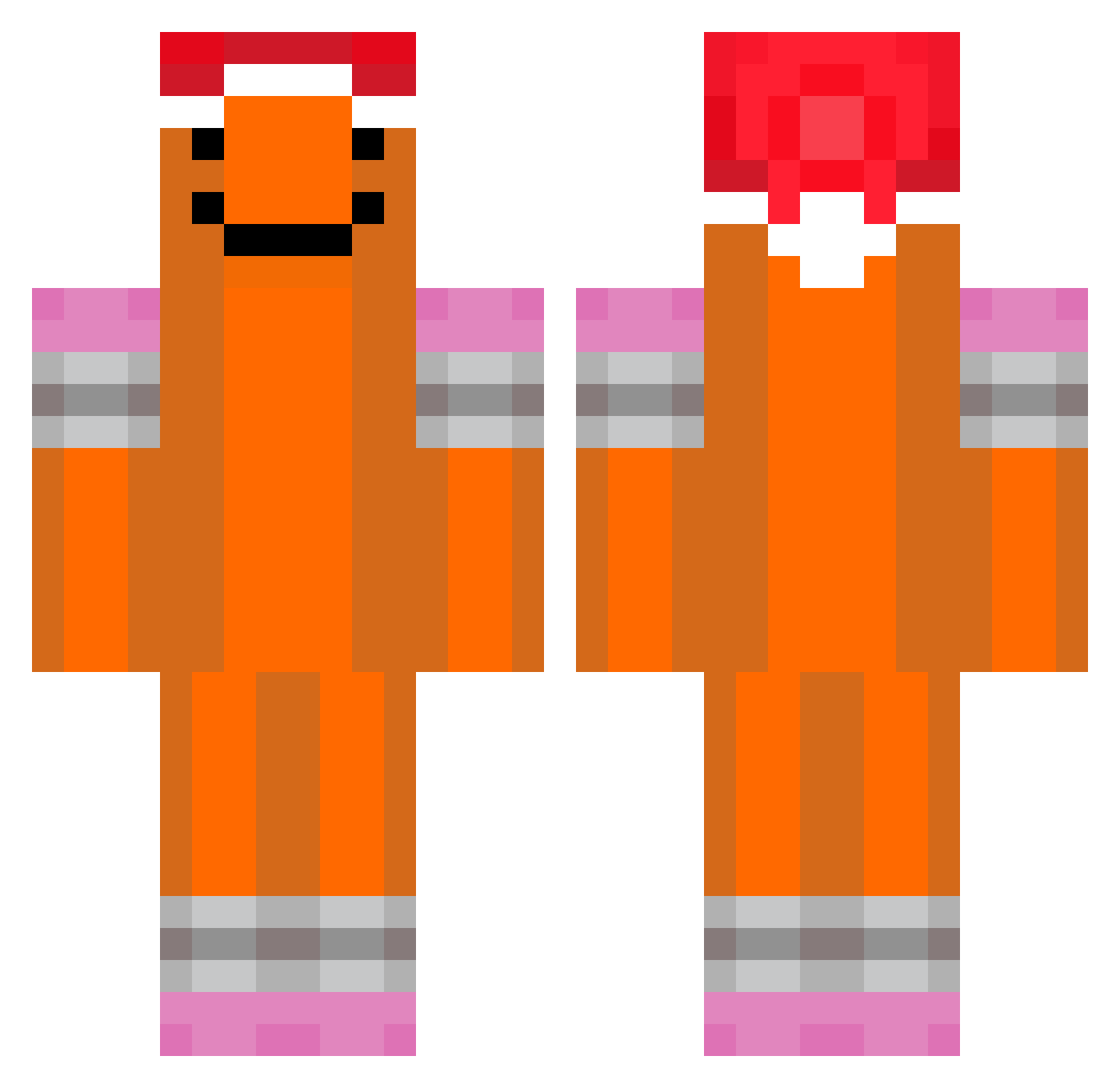 Dyn0s Minecraft skin, front and back view
