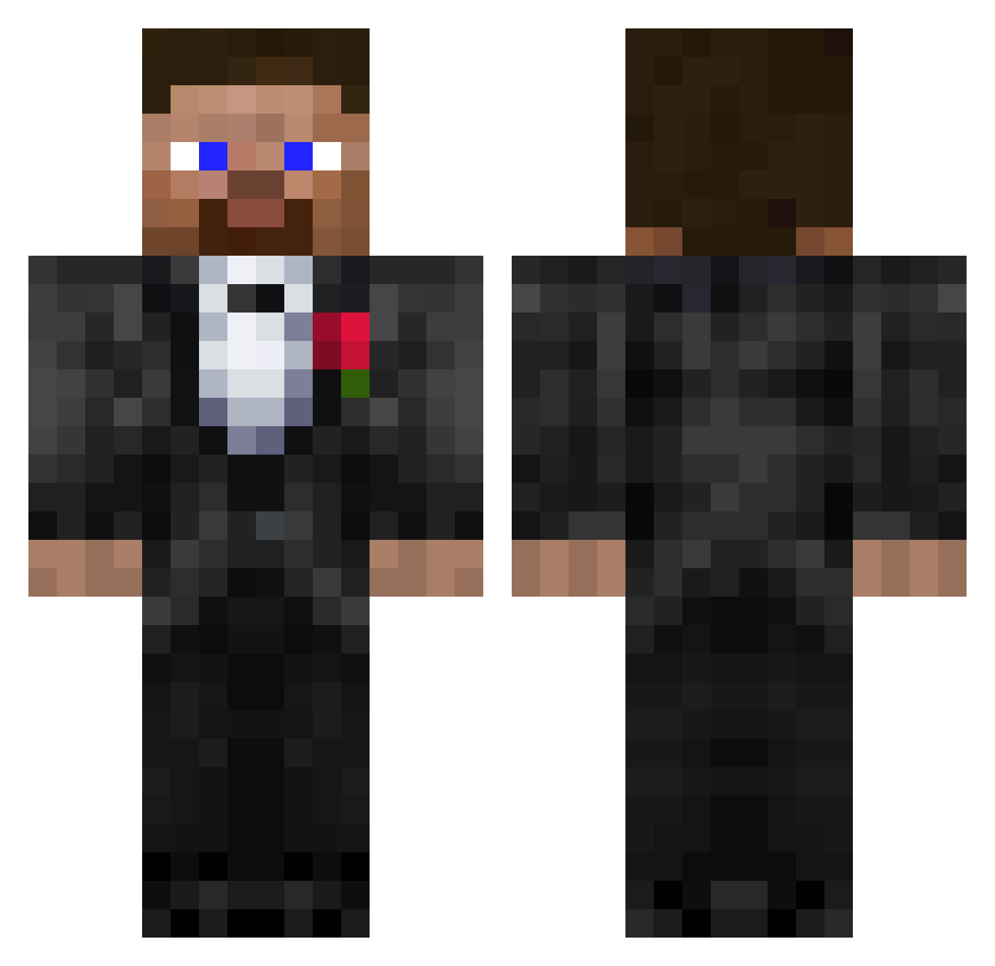Oskar2718 Minecraft skin, front and back view