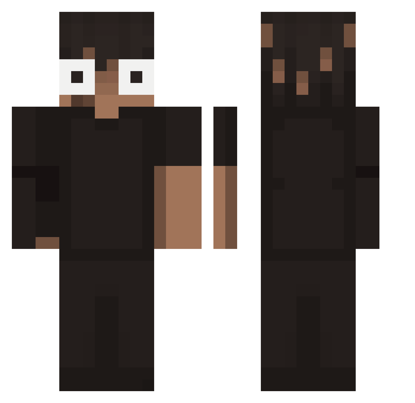 mik_ala Minecraft skin, front and back view