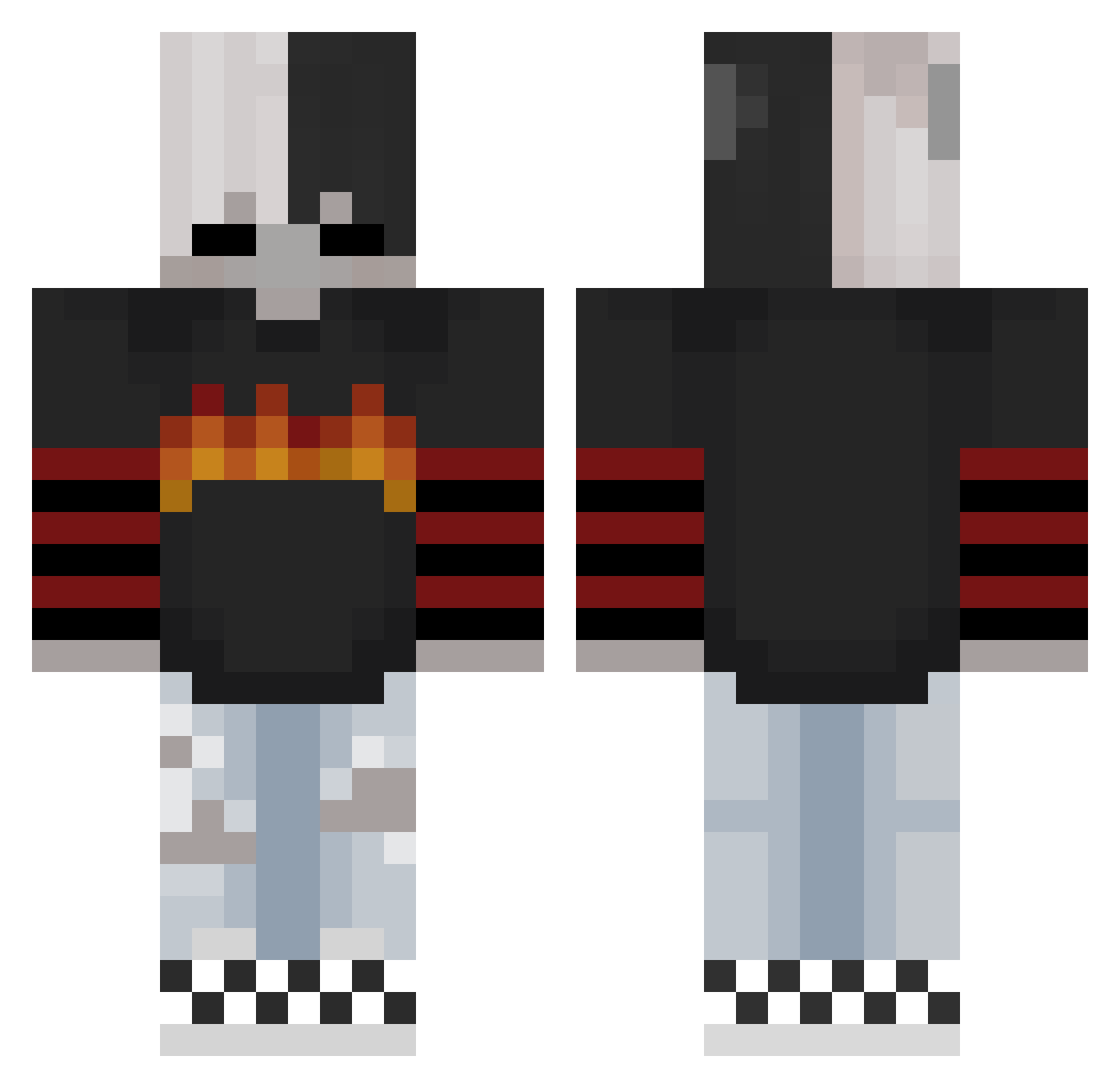 noobkpro Minecraft skin, front and back view