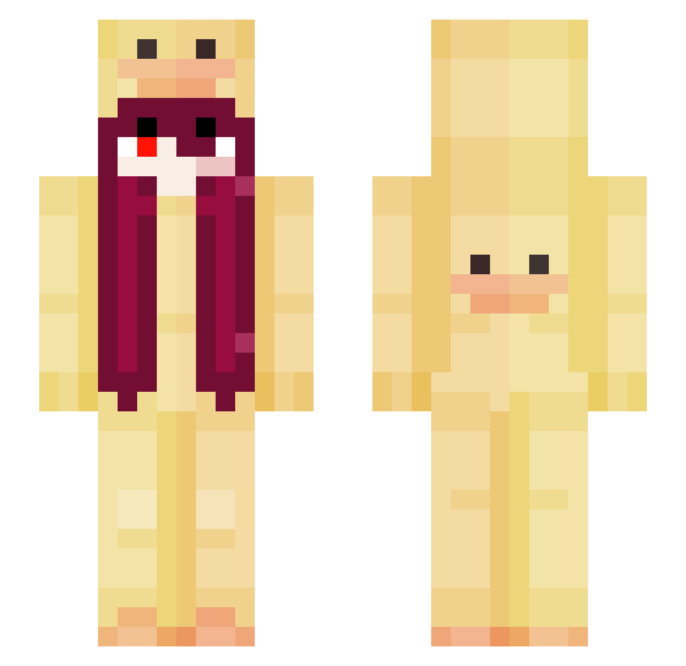 Wietj Minecraft skin, front and back view