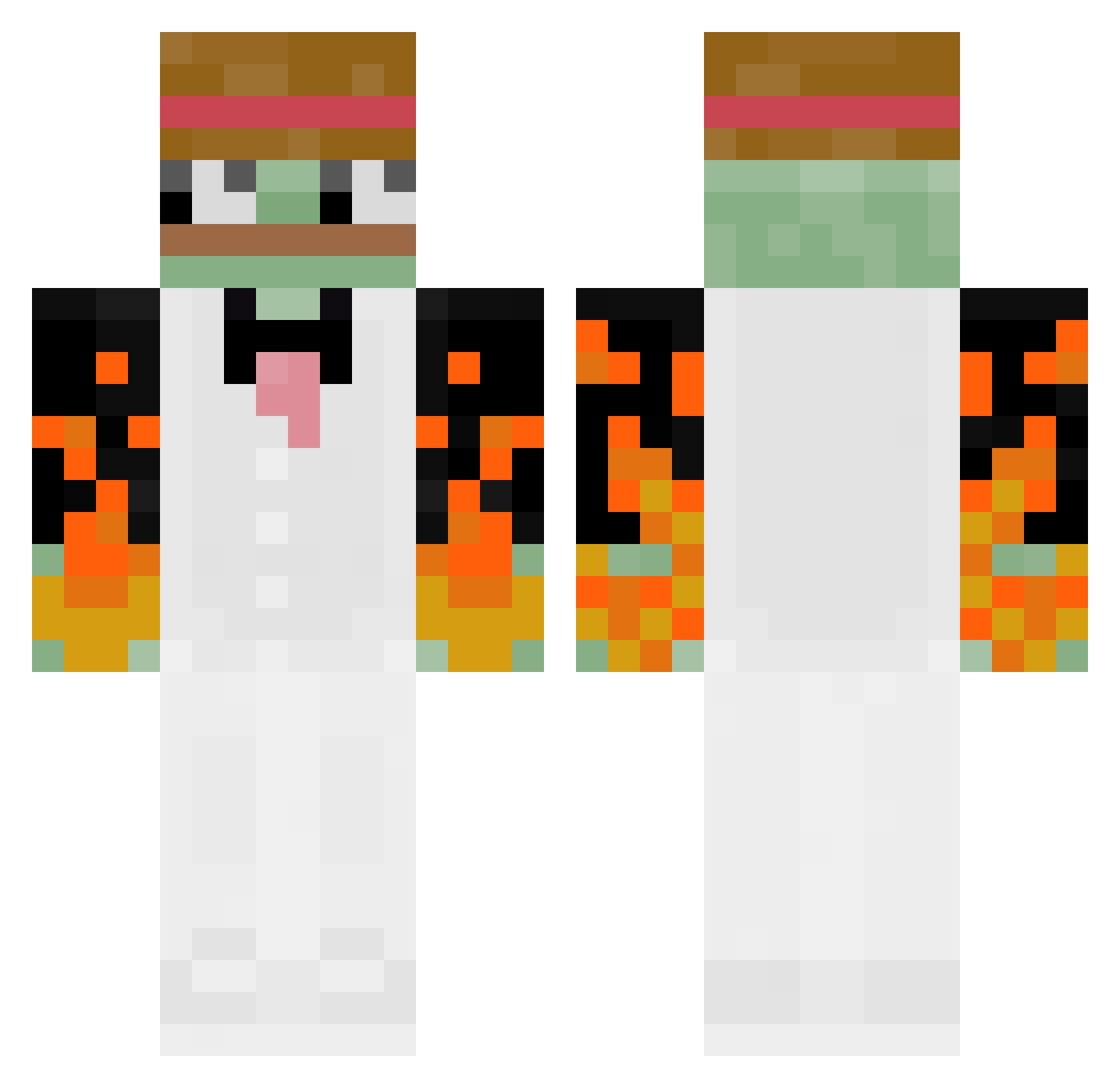 Tvson Minecraft skin, front and back view