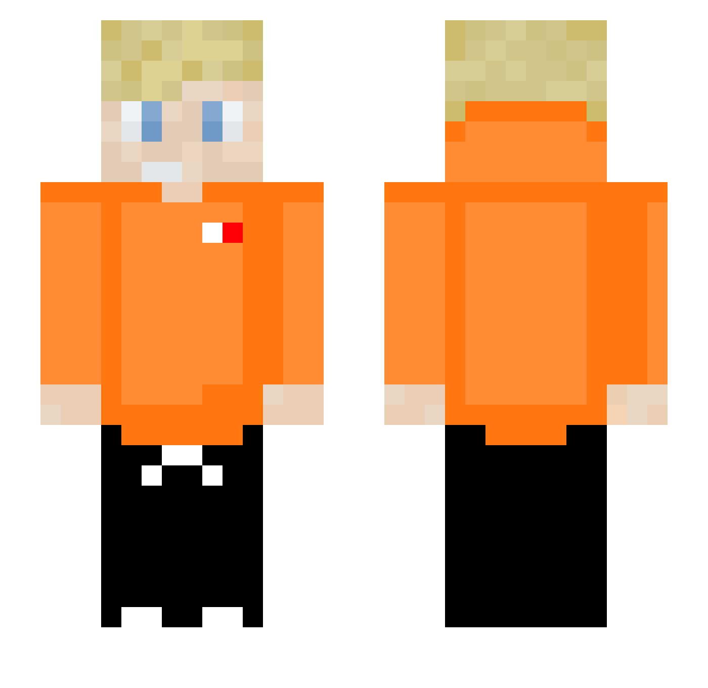 BySavX Minecraft skin, front and back view