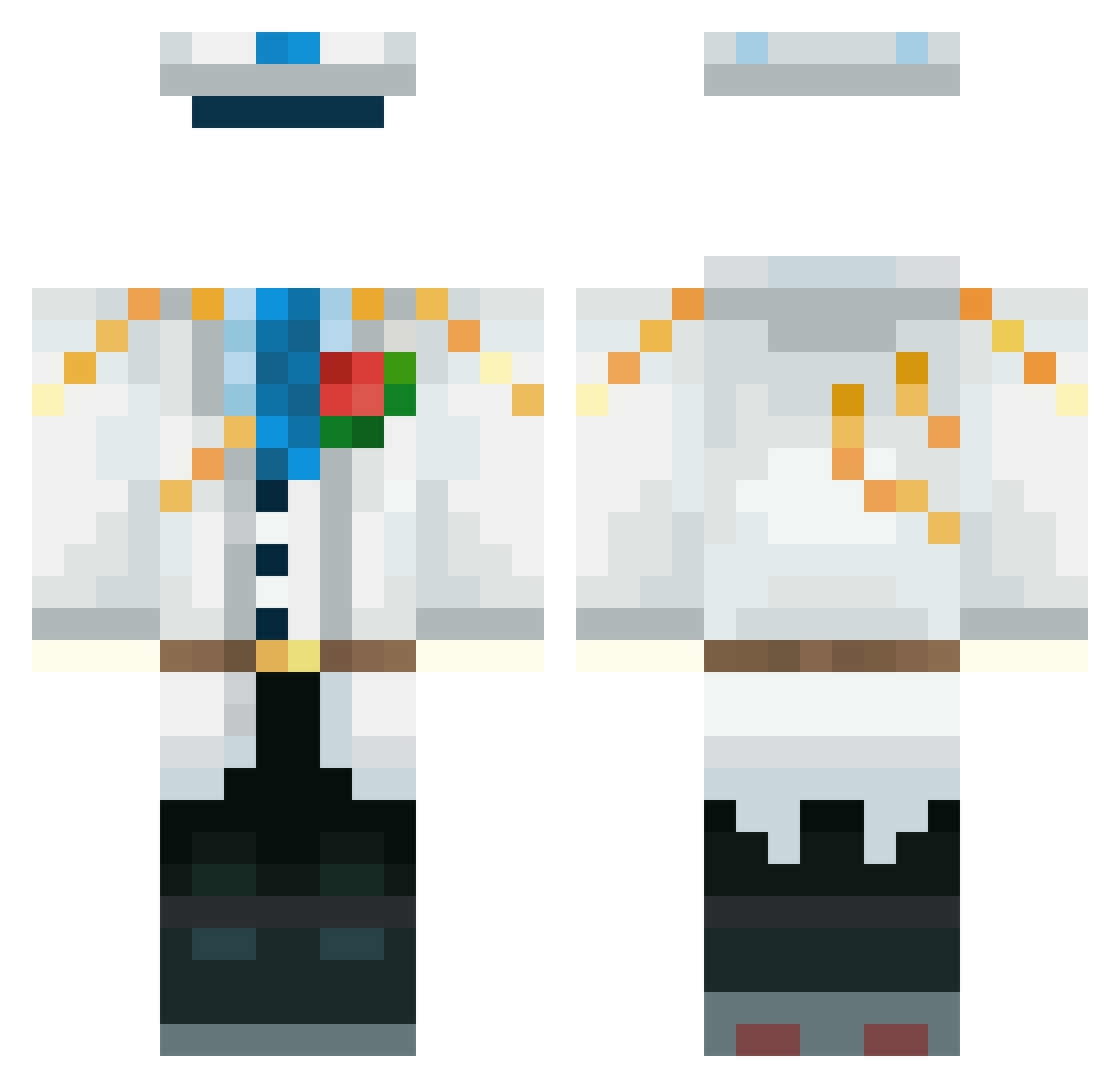 Kote_e Minecraft skin, front and back view