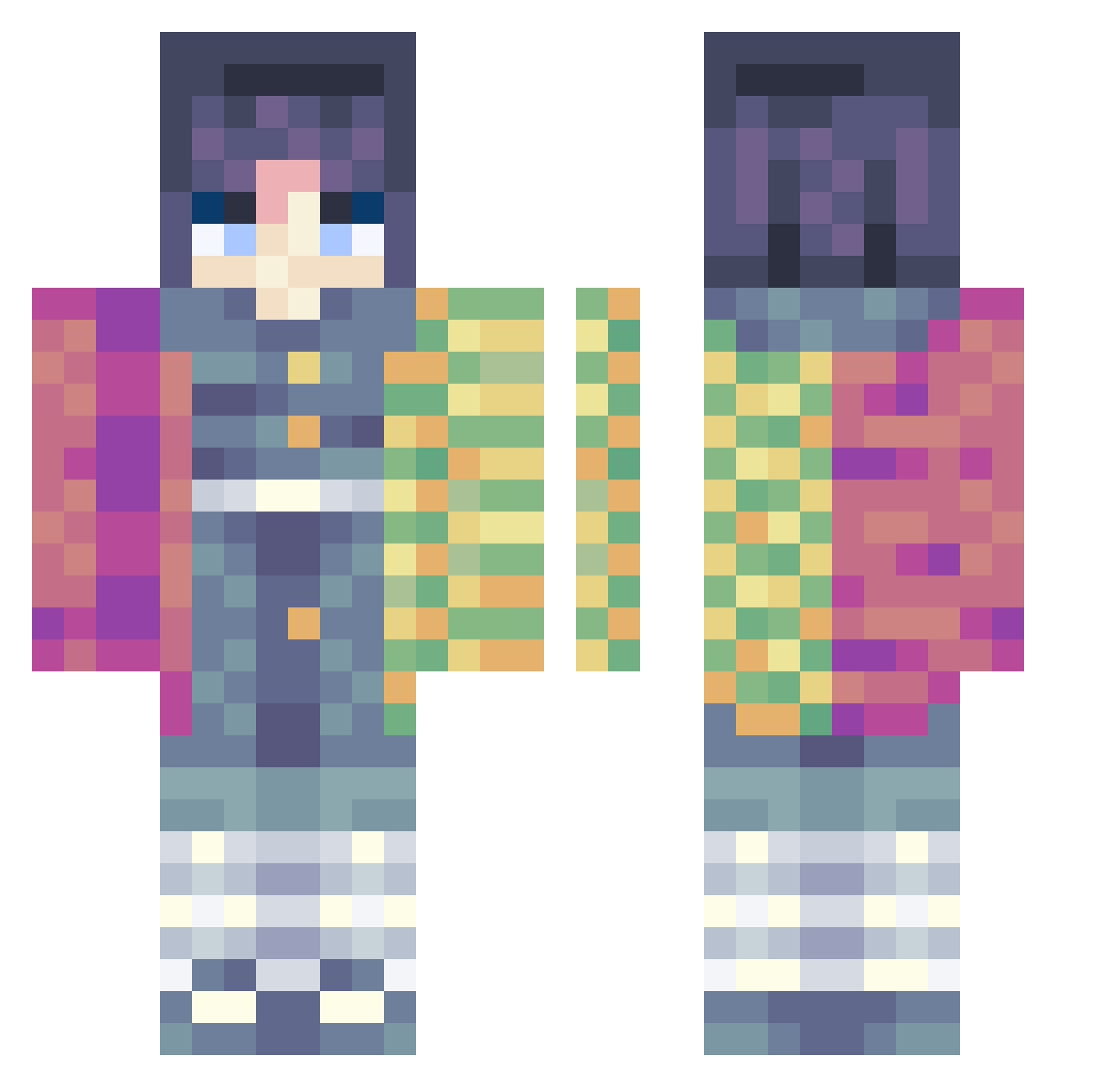 Genjimain123 Minecraft skin, front and back view