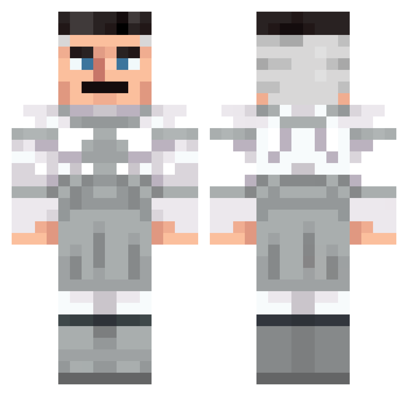 KubonHERE Minecraft skin, front and back view